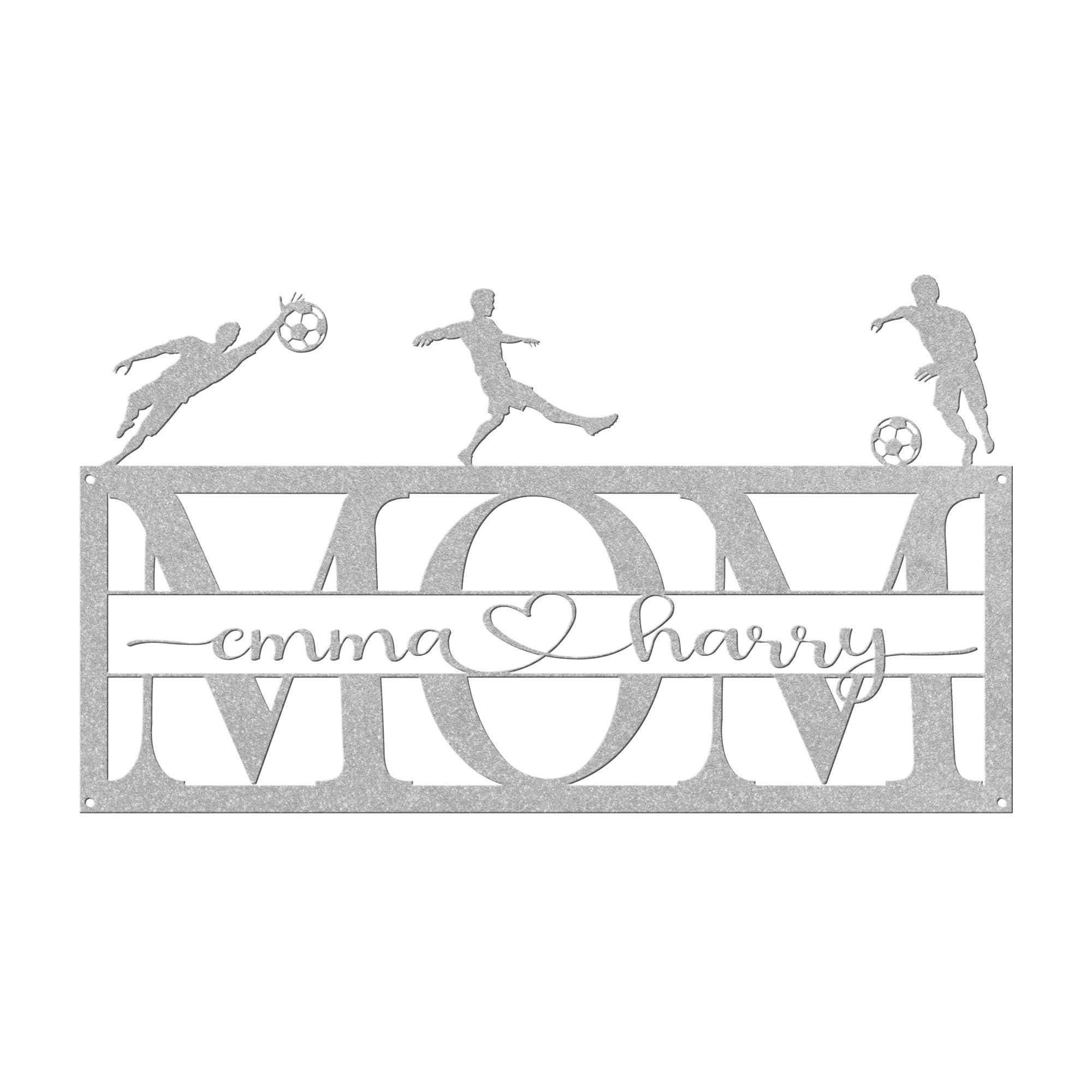 Personalized MOM Sign - Soccer Theme - Cool Metal Signs