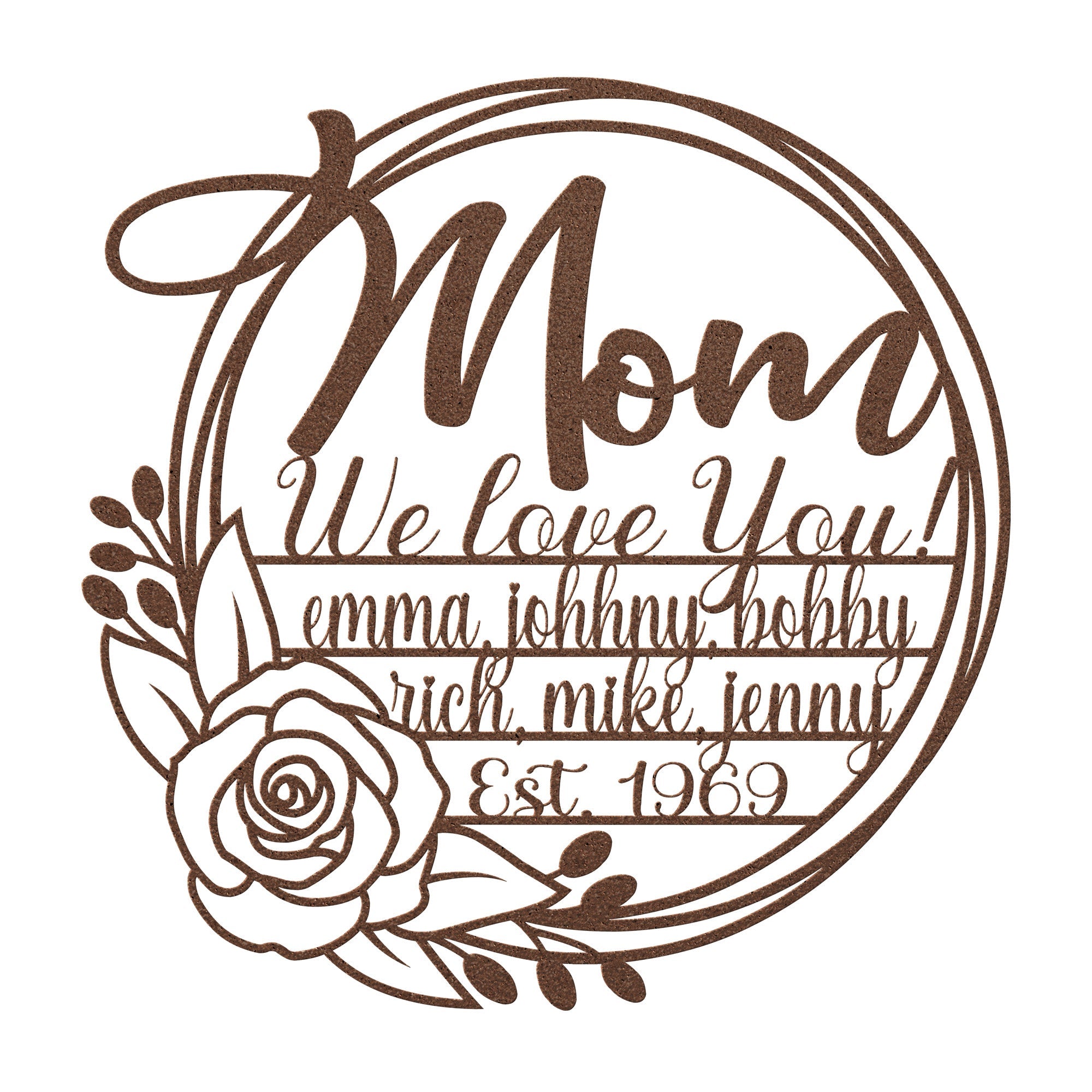 Personalized Mom Wreath Sign - Cool Metal Signs