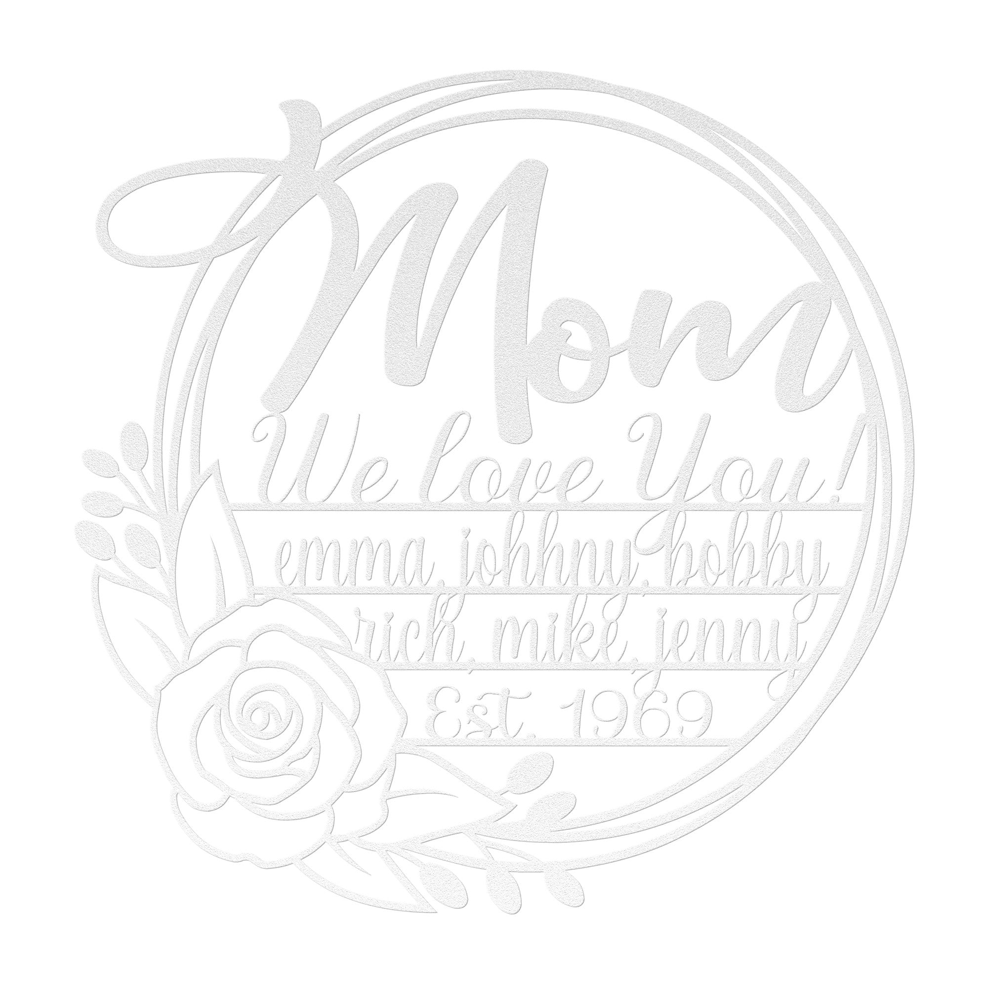 Personalized Mom Wreath Sign - Cool Metal Signs