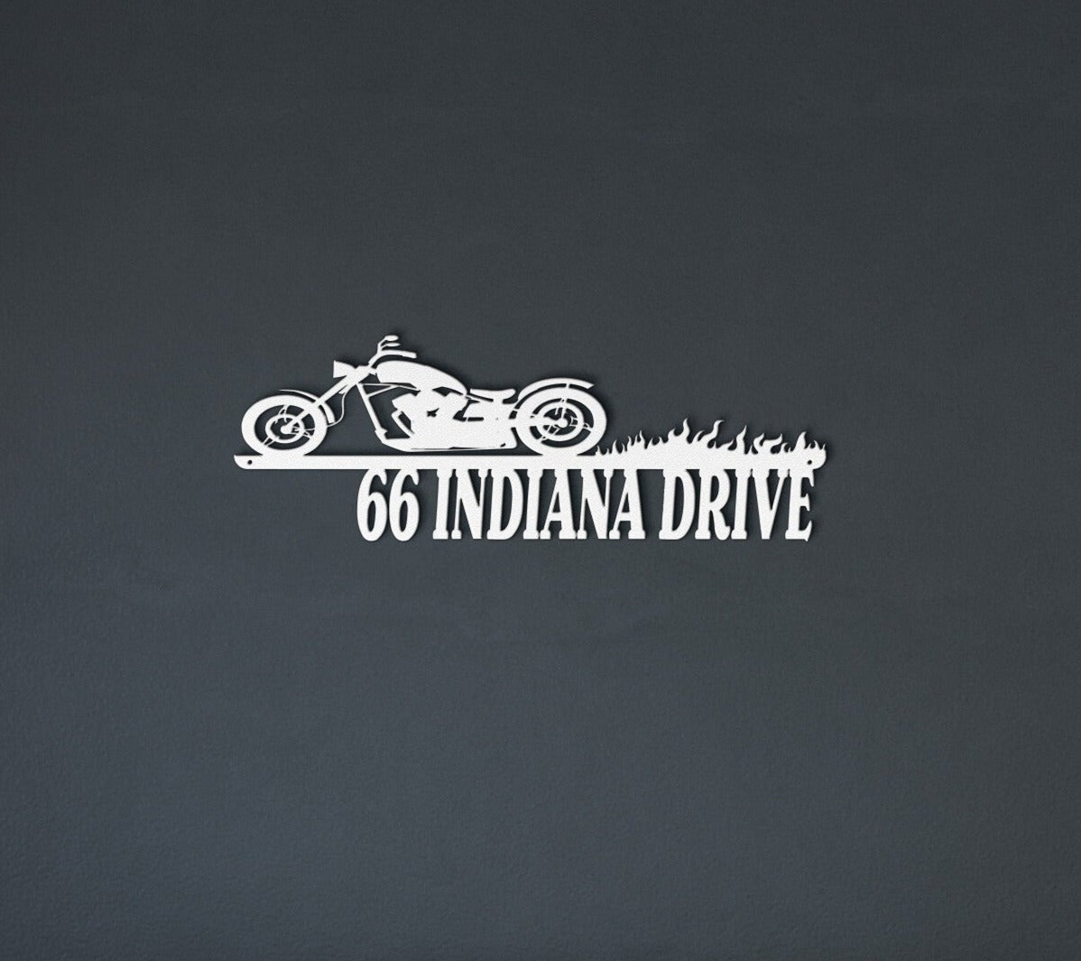 Personalized Motorcycle Address Sign - Cool Metal Signs