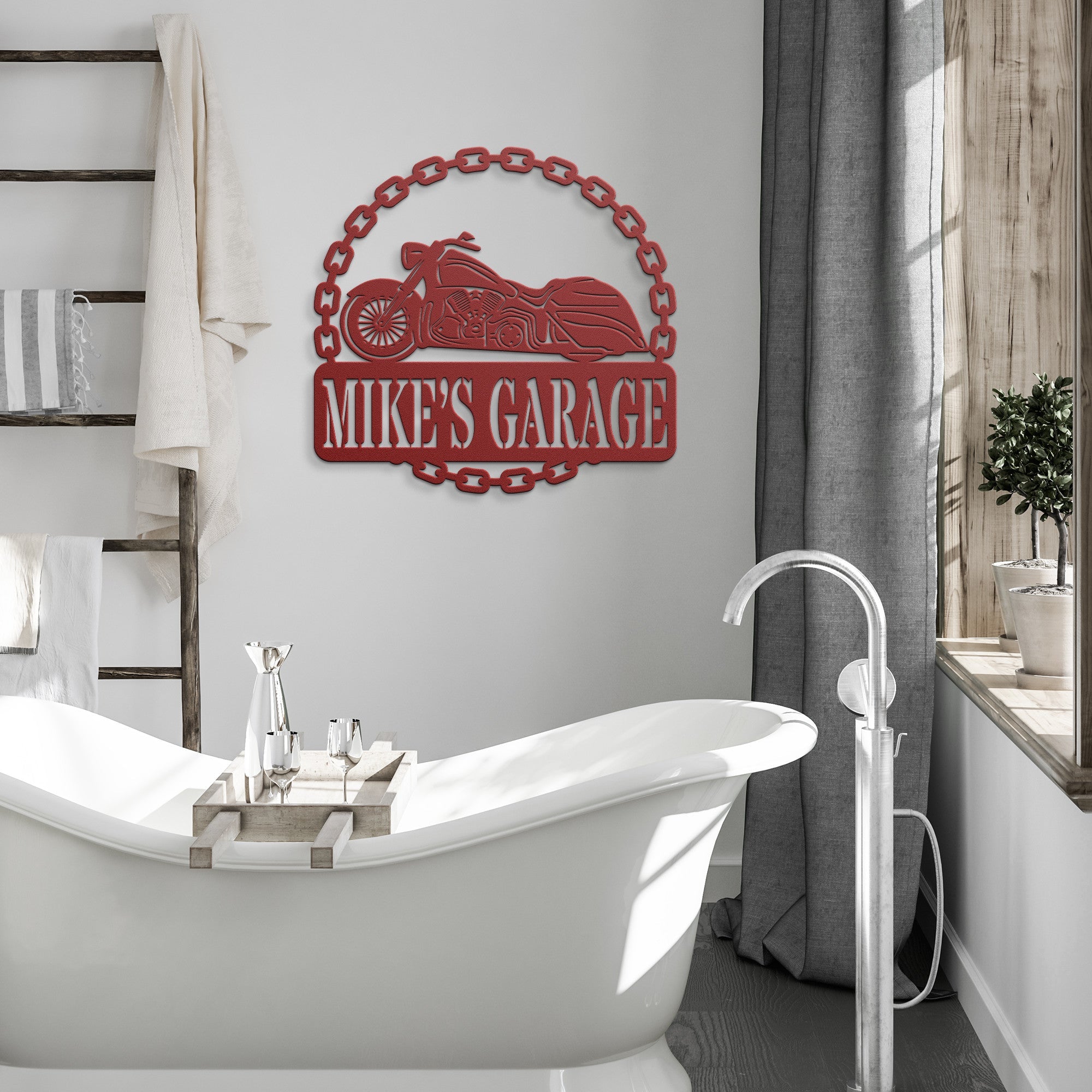 Personalized Motorcycle Chain Sign - Cool Metal Signs