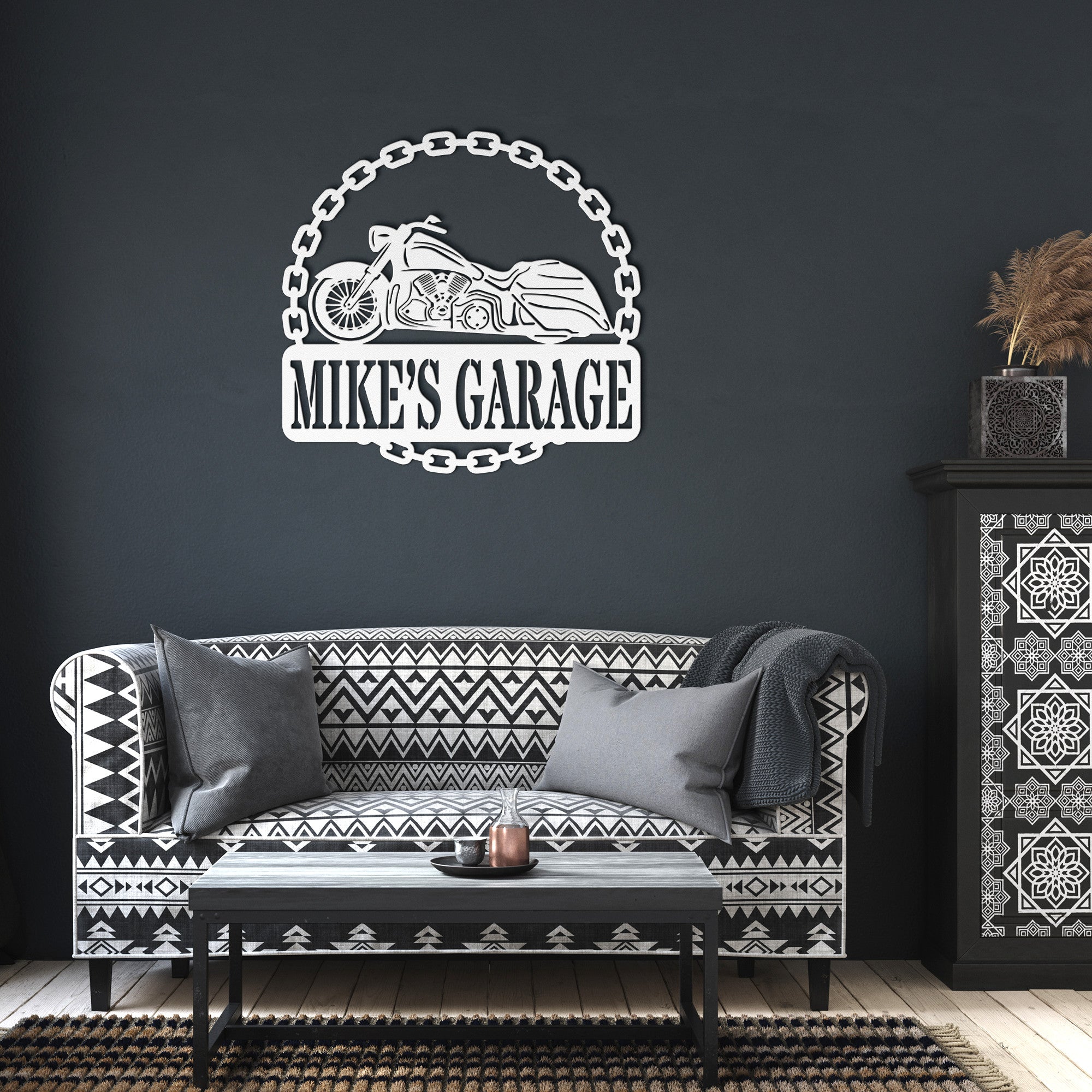 Personalized Motorcycle Chain Sign - Cool Metal Signs