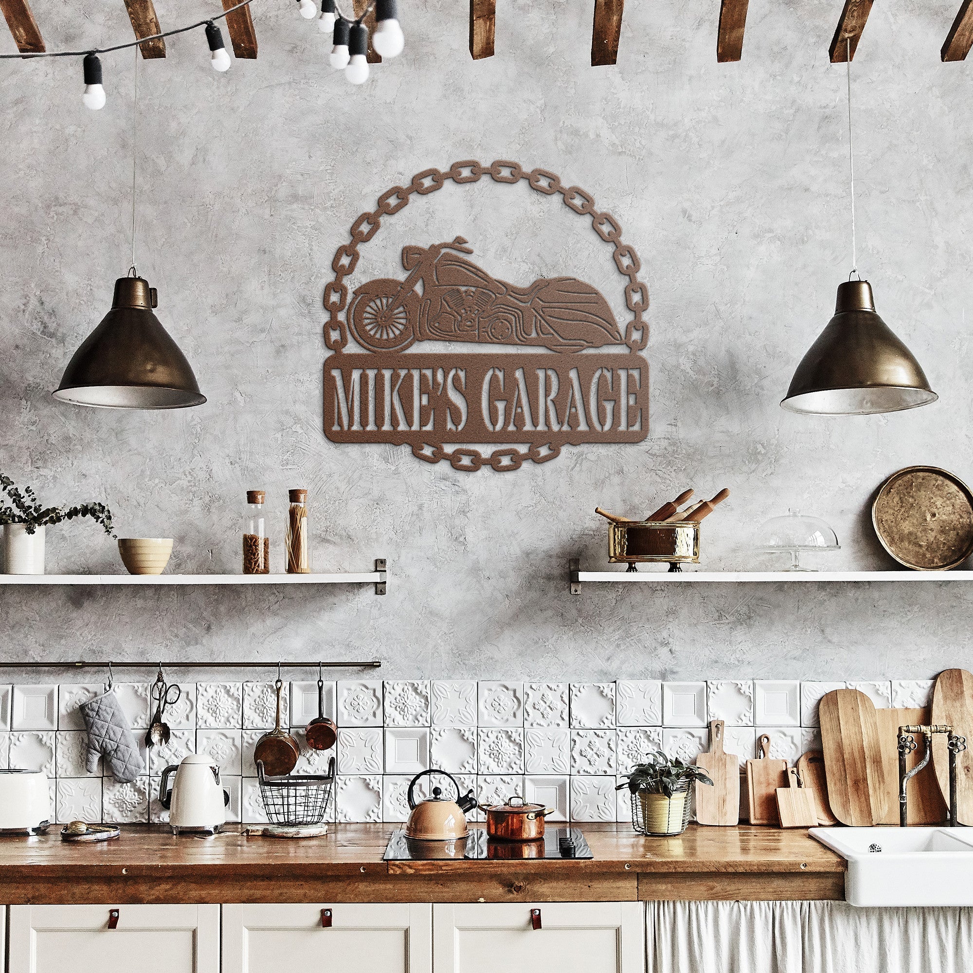 Personalized Motorcycle Chain Sign - Cool Metal Signs