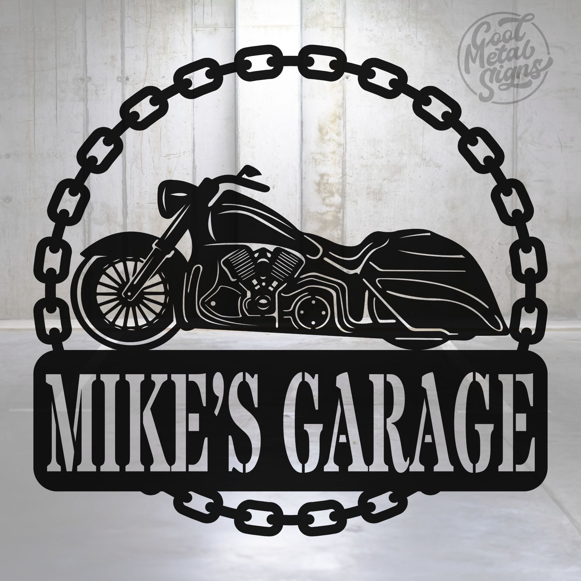 Personalized Motorcycle Chain Sign - Cool Metal Signs