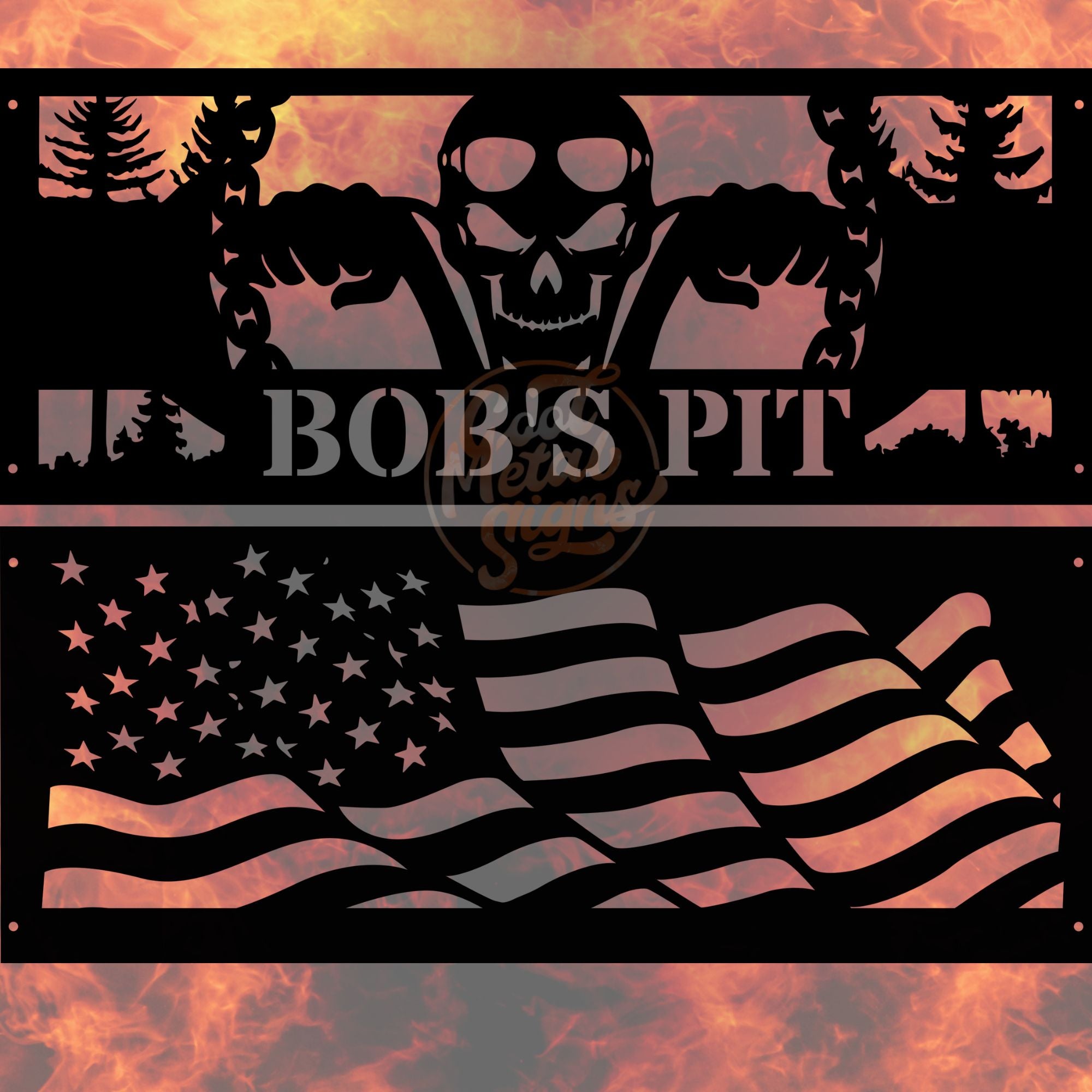 Personalized Motorcycle Fire Pit Ring - Cool Metal Signs