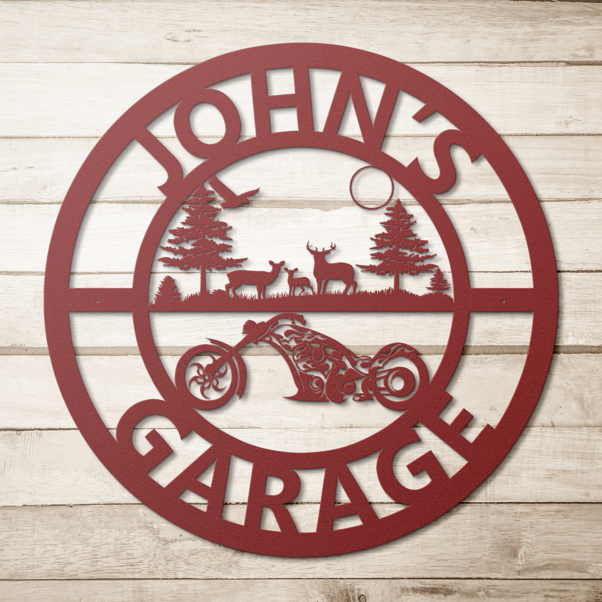 Personalized Motorcycle Forest Scene - Cool Metal Signs