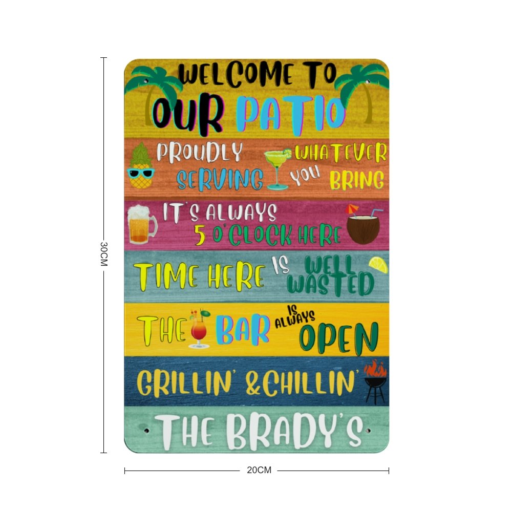 Personalized Patio Metal Sign - Cool Metal Signs