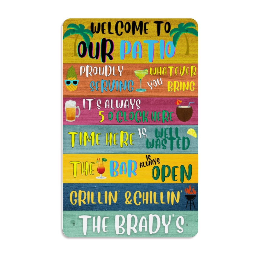 Personalized Patio Metal Sign - Cool Metal Signs