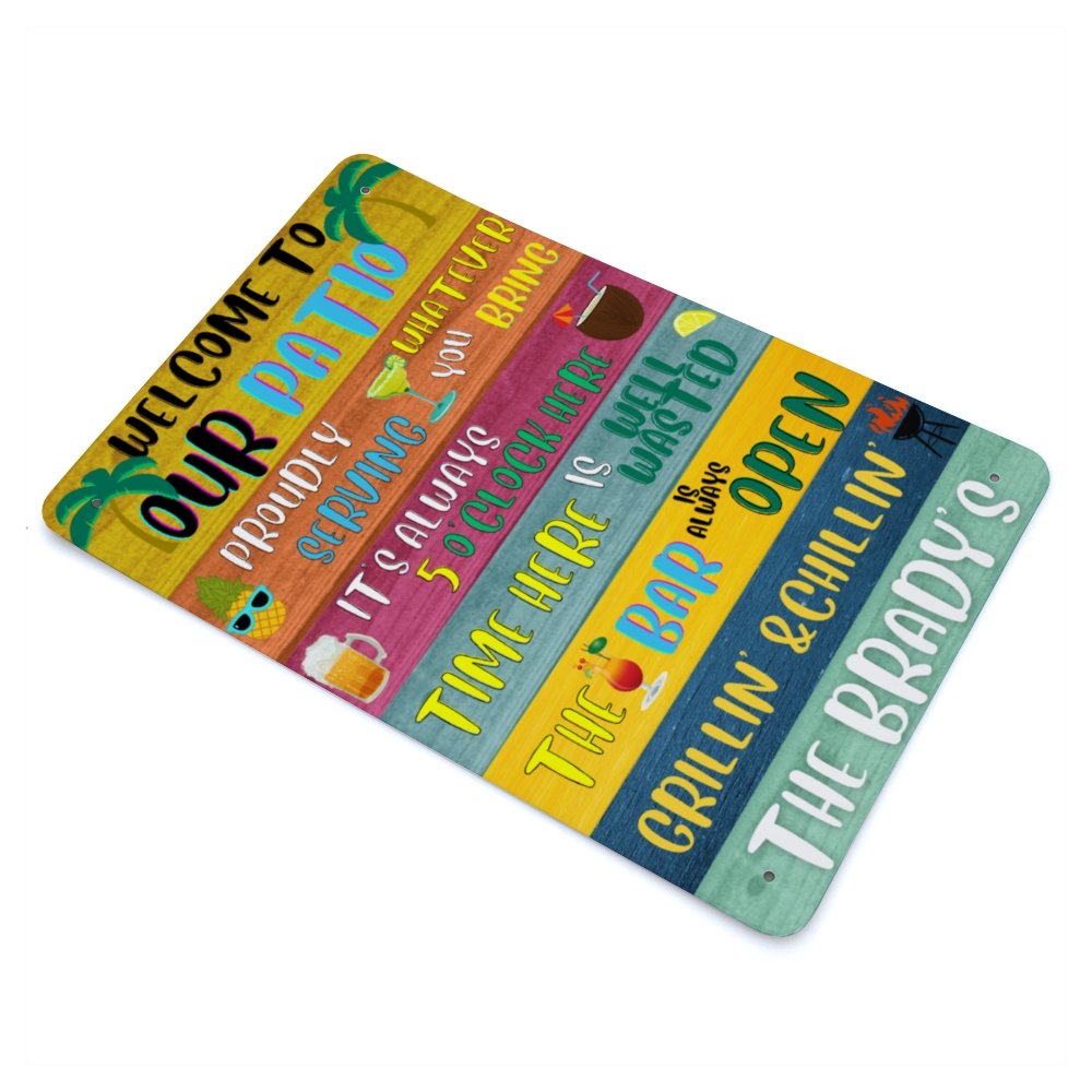 Personalized Patio Metal Sign - Cool Metal Signs