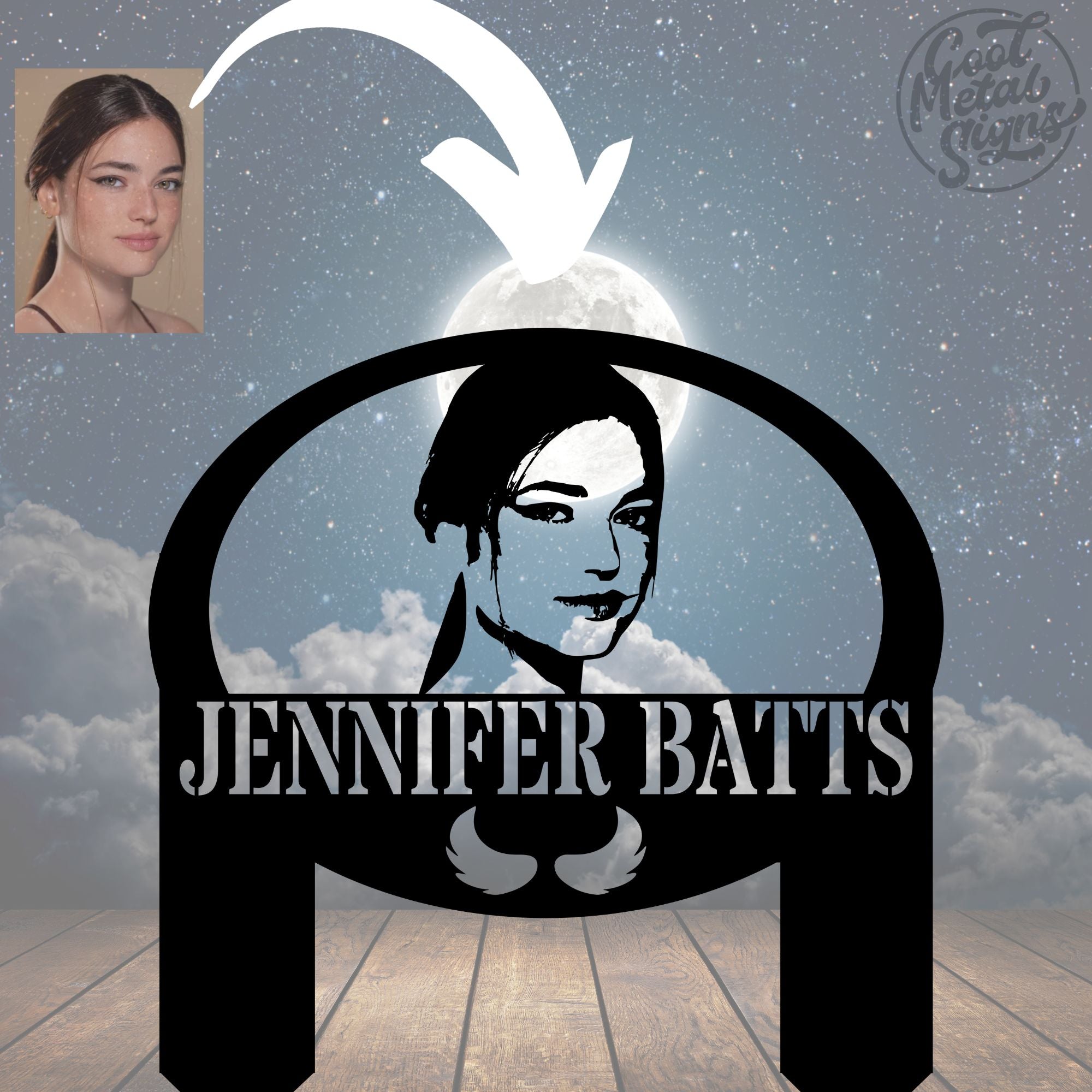 Personalized Portrait Stake Sign - Cool Metal Signs