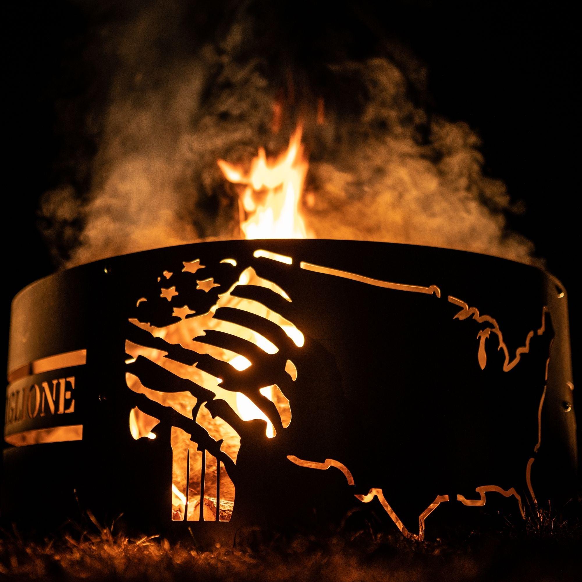 Personalized Punisher Fire Pit Ring - Cool Metal Signs