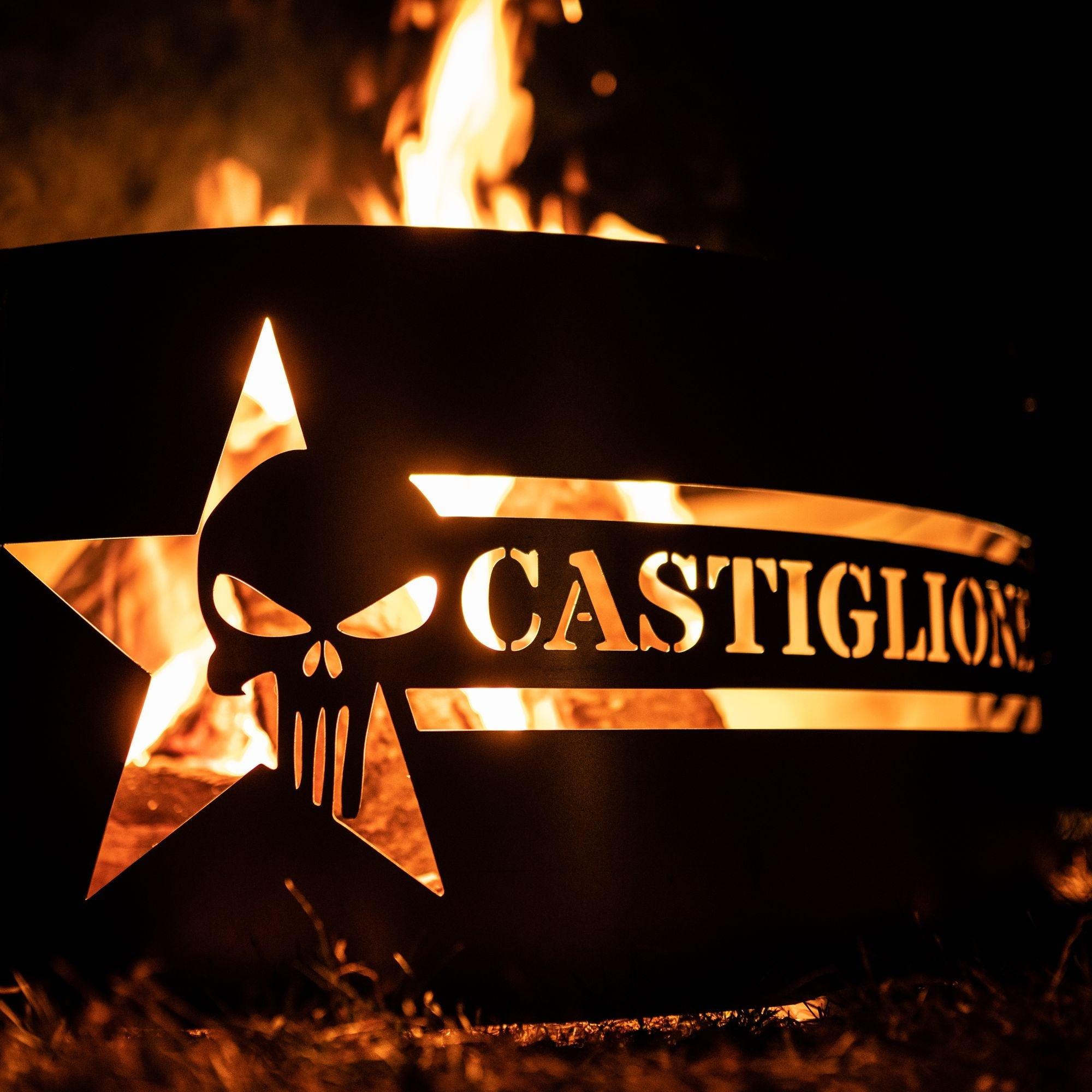 Personalized Punisher Fire Pit Ring - Cool Metal Signs