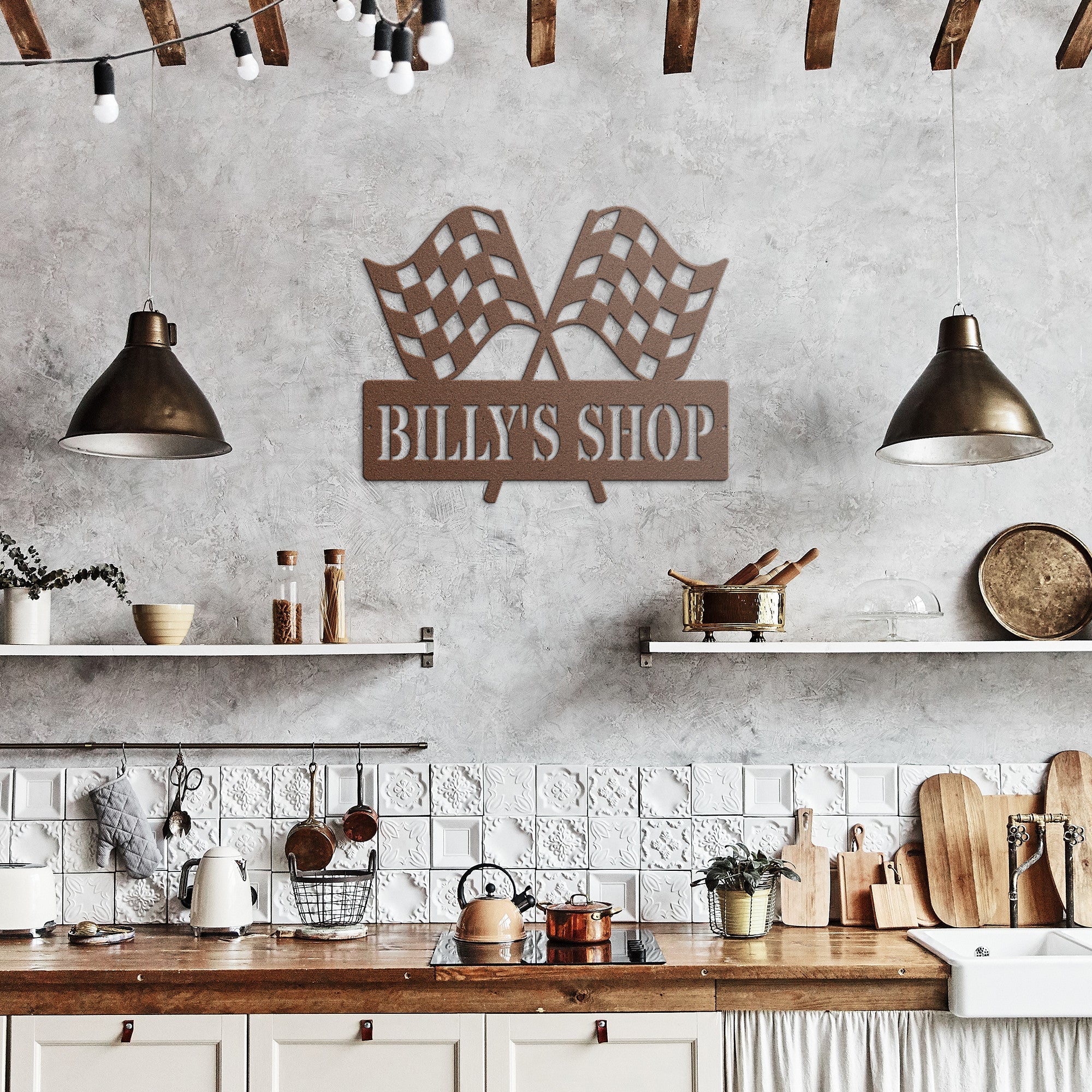 Personalized Racing Flag - Cool Metal Signs