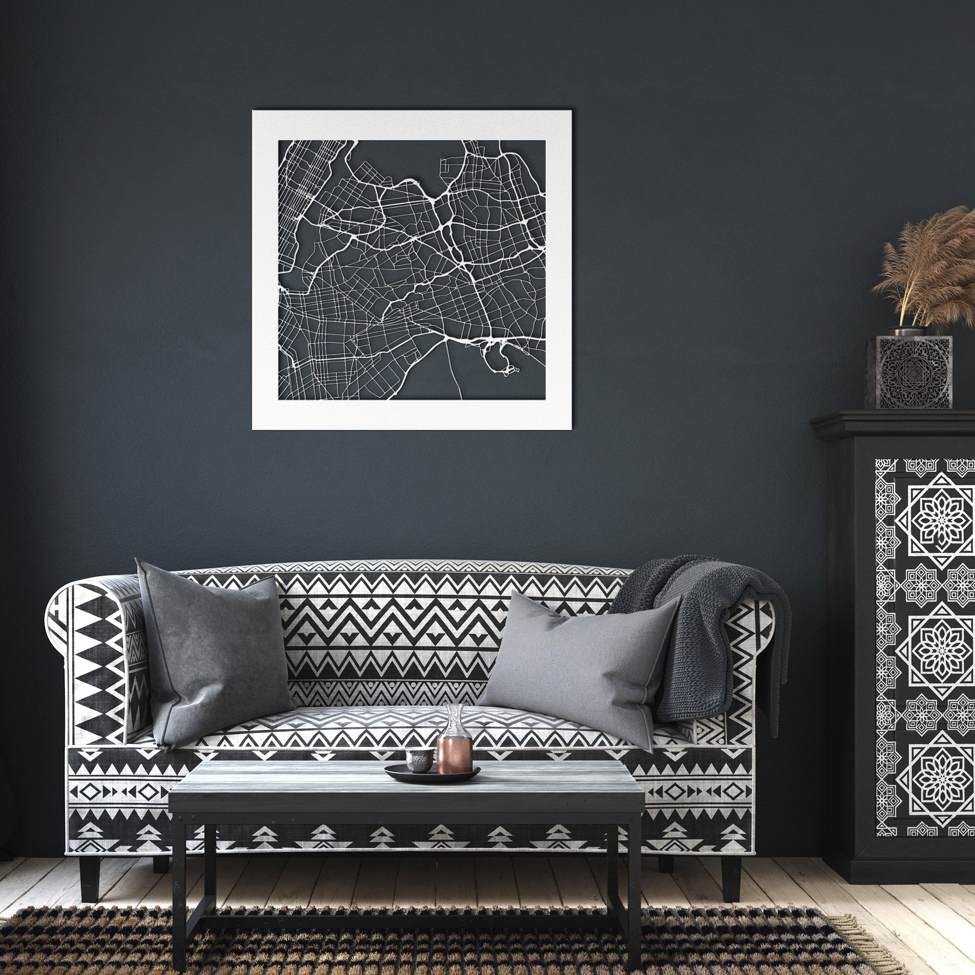 Personalized Street Map Sign - Cool Metal Signs