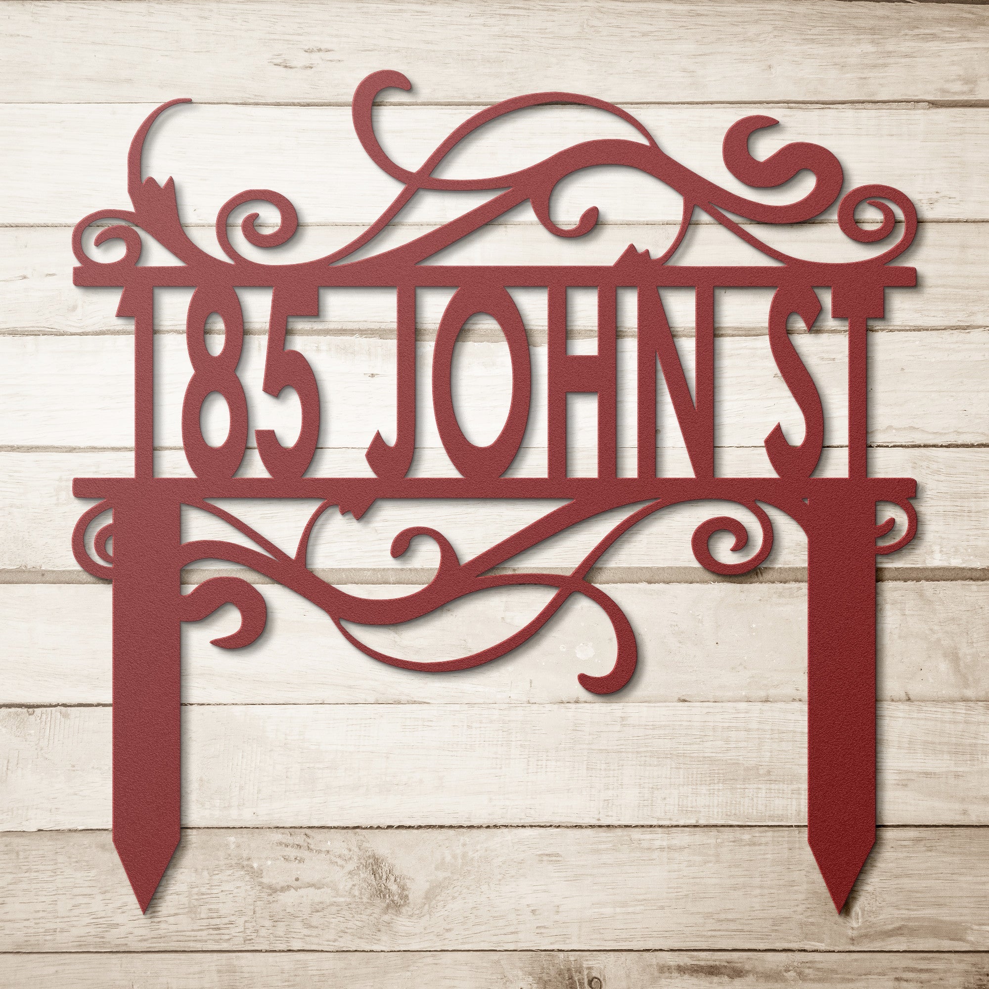 Personalized Swirl Address Stake - Cool Metal Signs