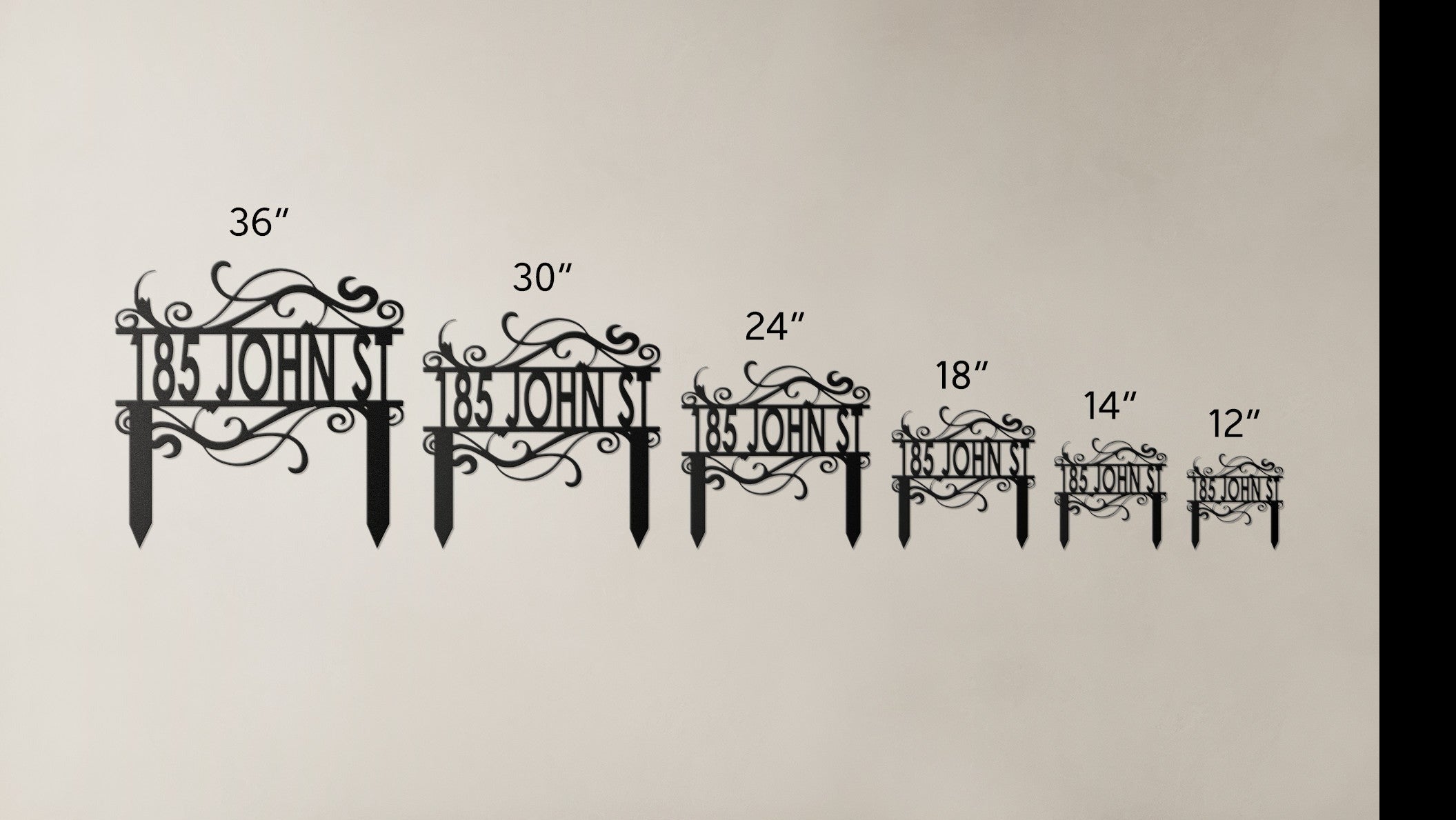 Personalized Swirl Address Stake - Cool Metal Signs