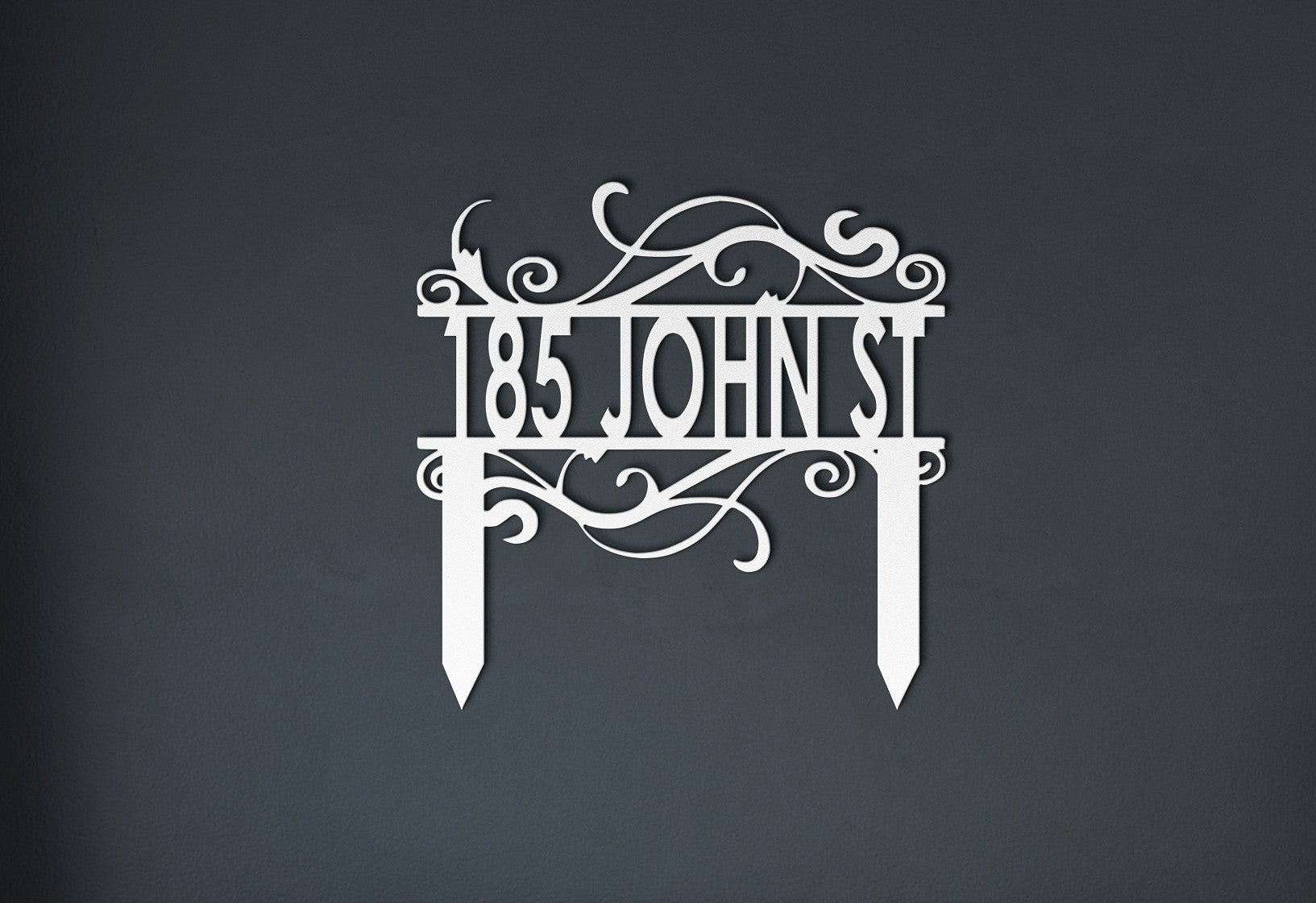 Personalized Swirl Address Stake - Cool Metal Signs