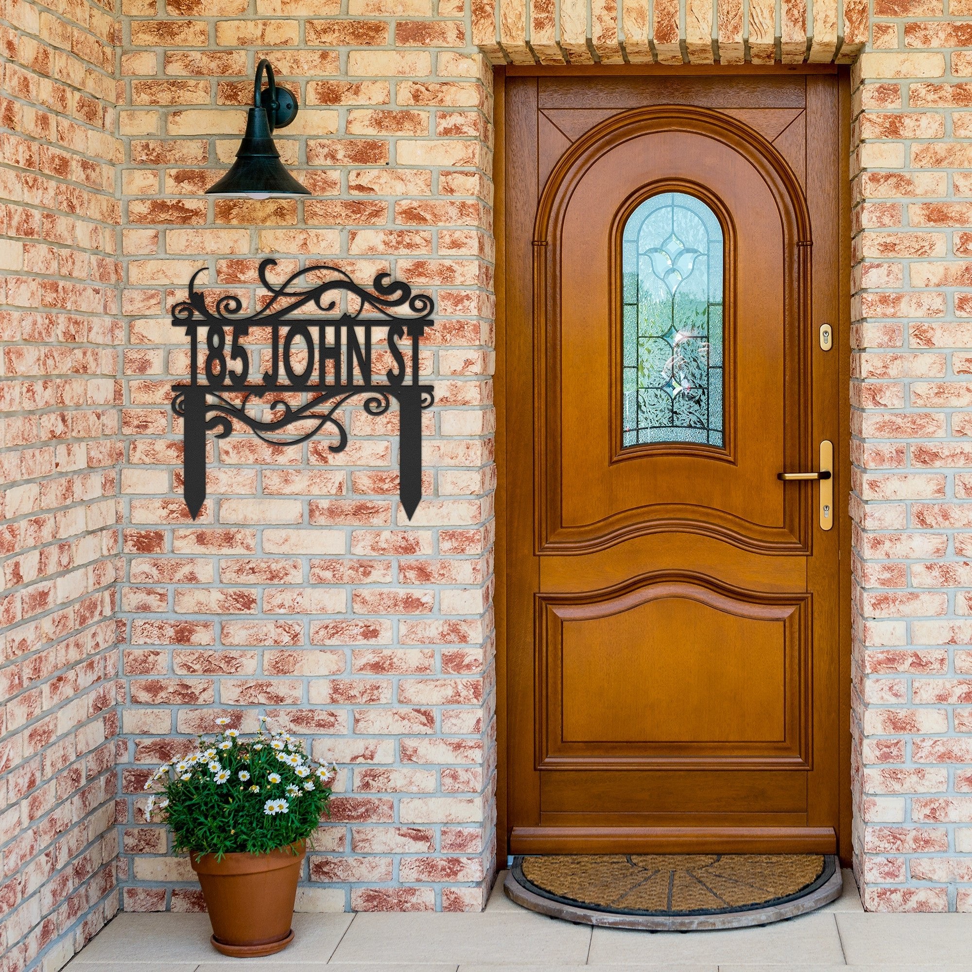 Personalized Swirl Address Stake - Cool Metal Signs