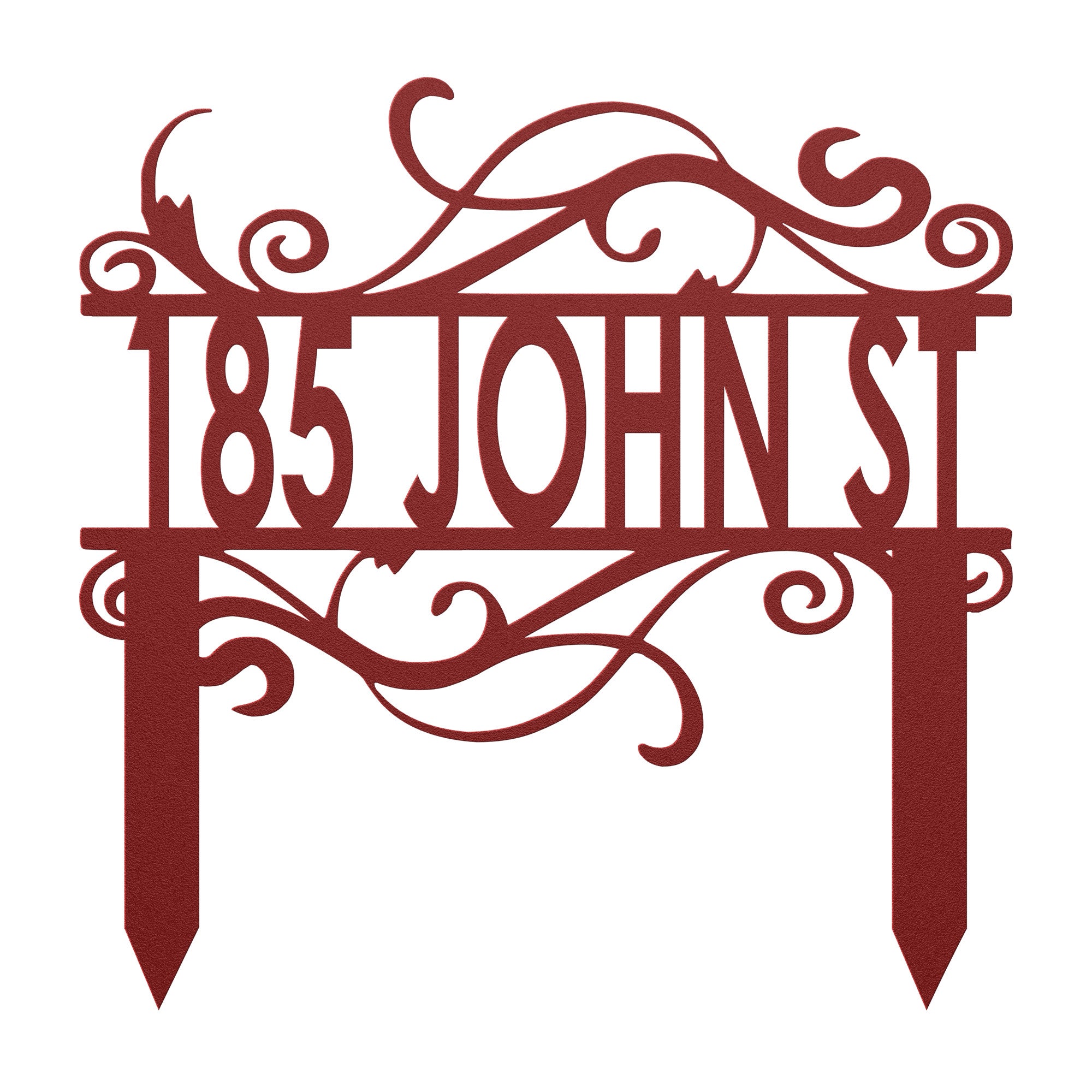 Personalized Swirl Address Stake - Cool Metal Signs