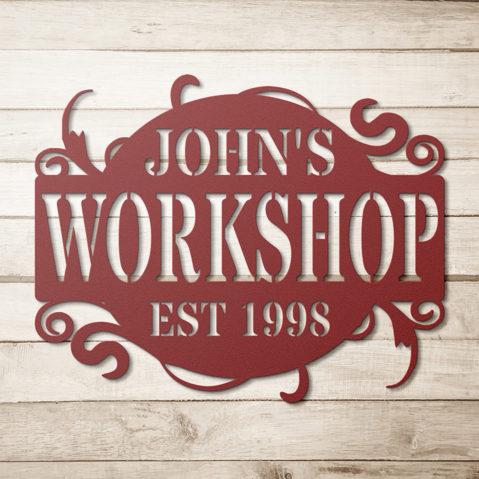 Personalized Swirl Garage Sign - Cool Metal Signs