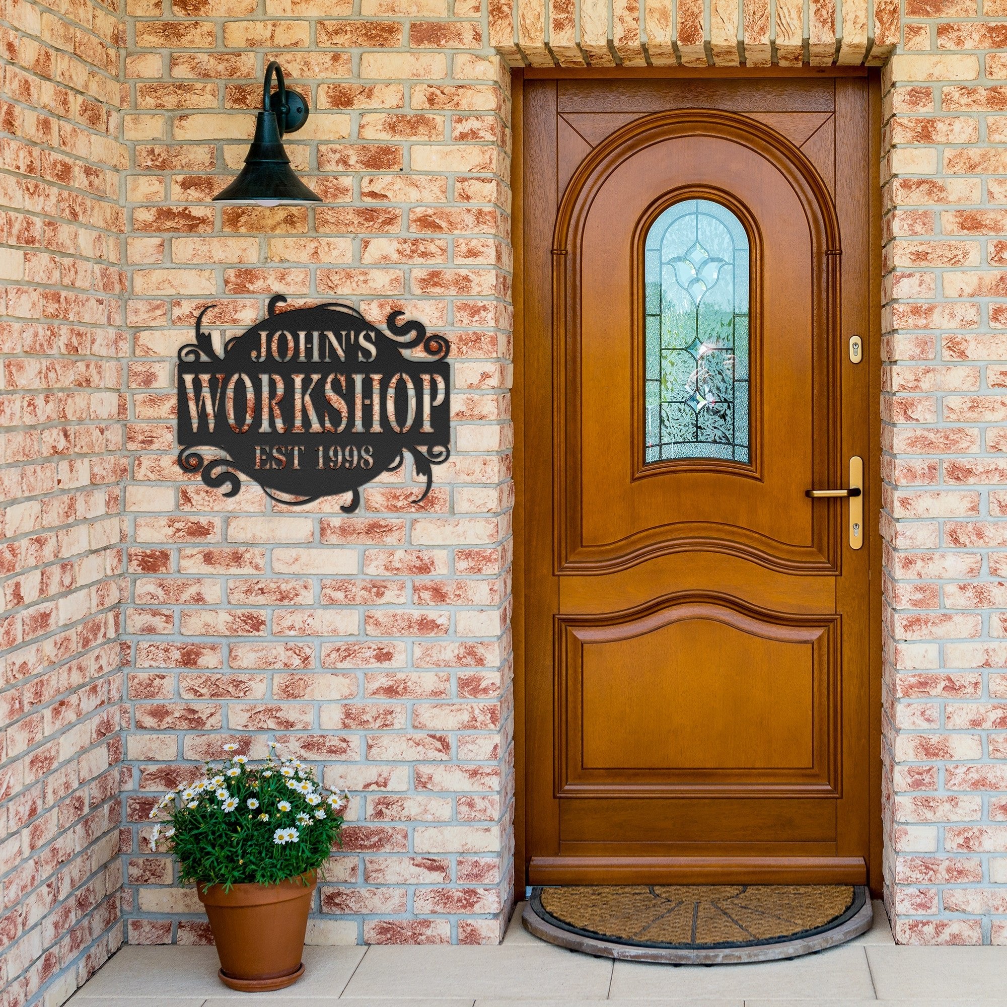 Personalized Swirl Garage Sign - Cool Metal Signs