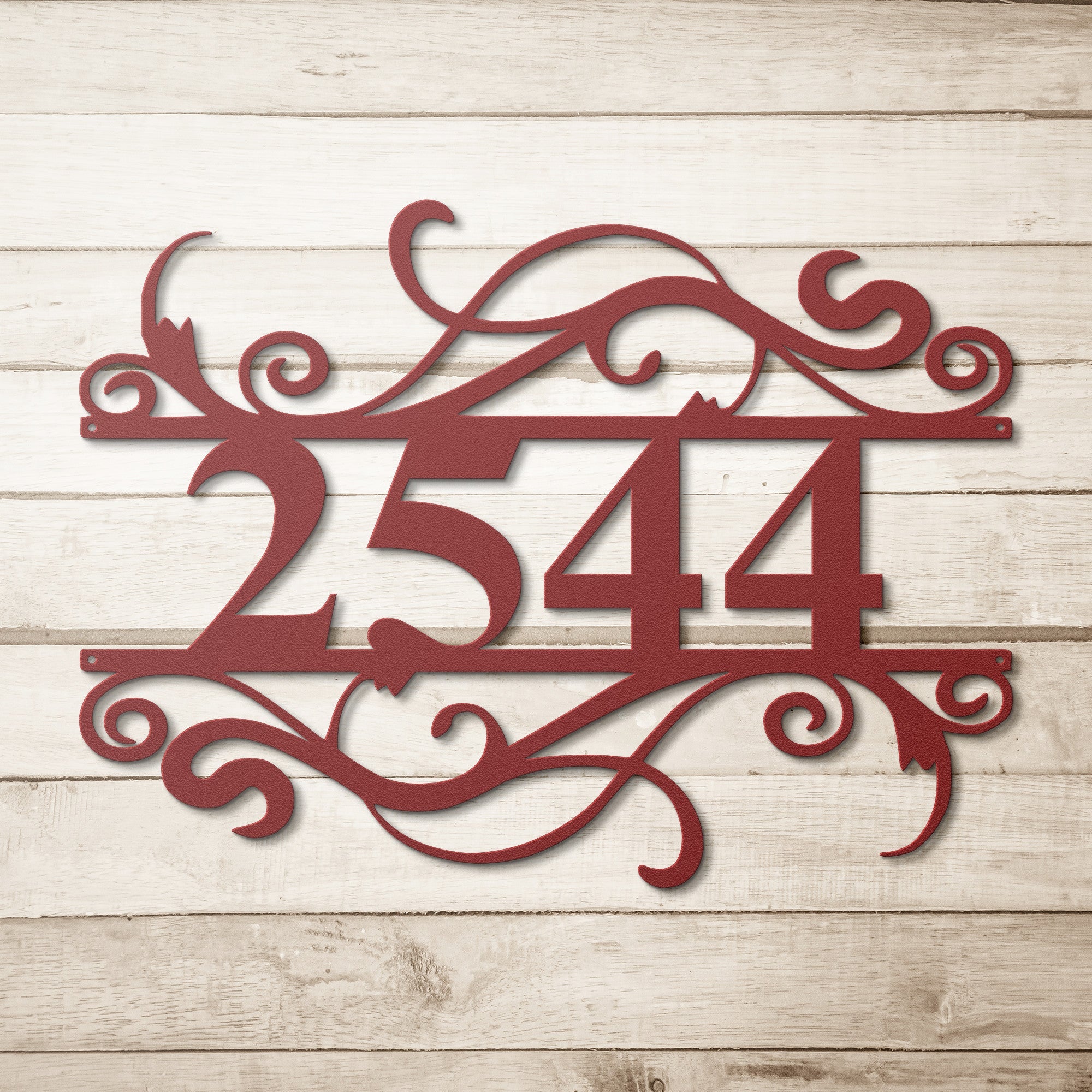 Personalized Swirl Monogram Address Sign - Cool Metal Signs