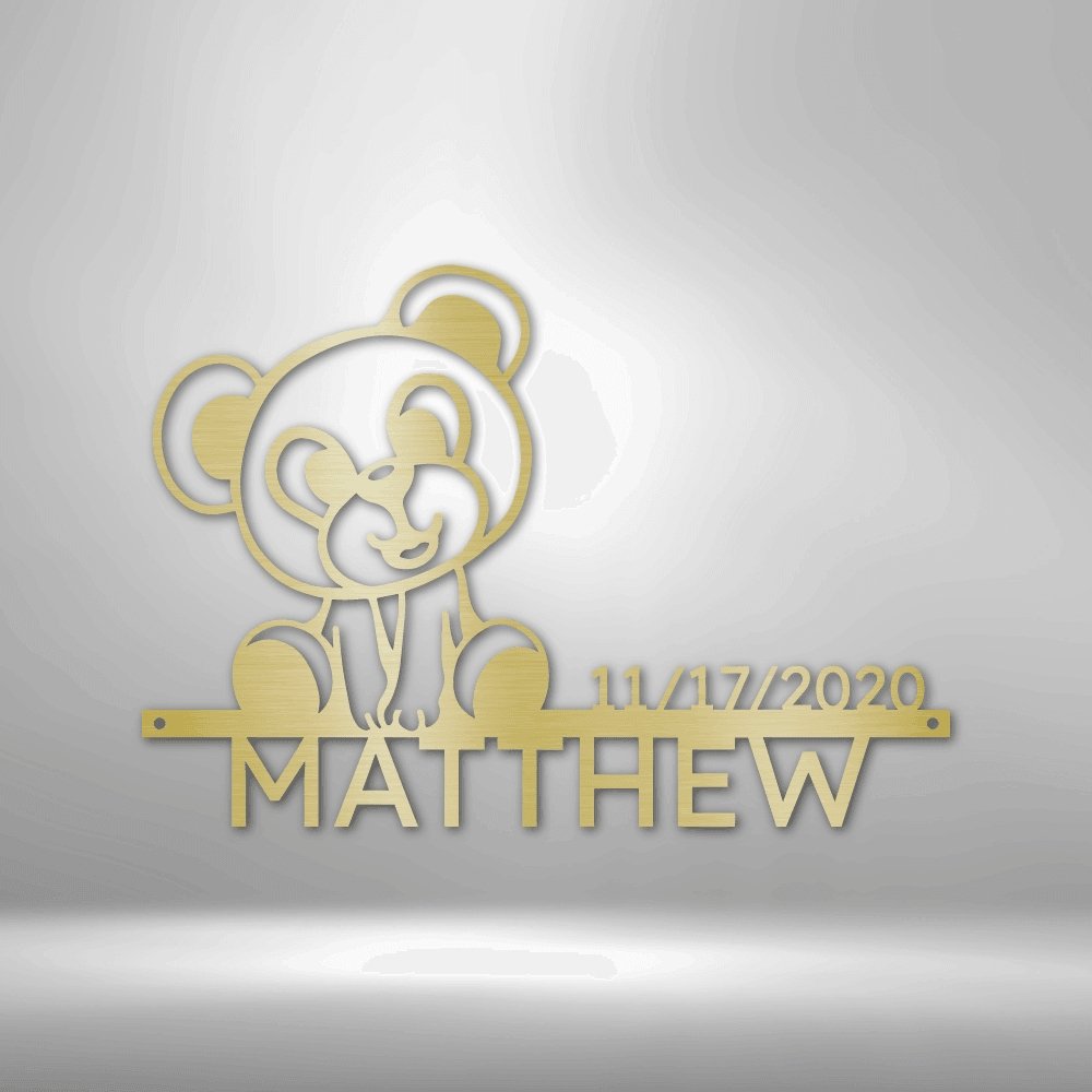 Personalized Teddy Monogram - Made in the USA - Cool Metal Signs