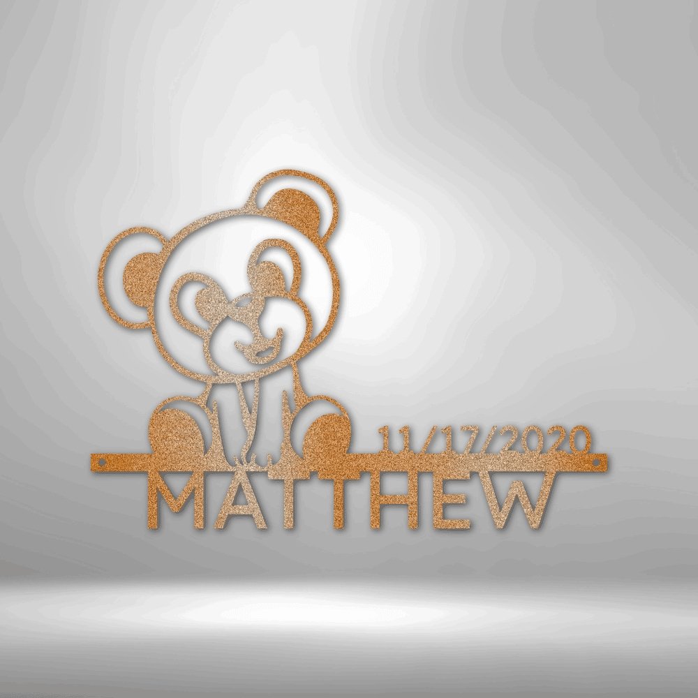 Personalized Teddy Monogram - Made in the USA - Cool Metal Signs