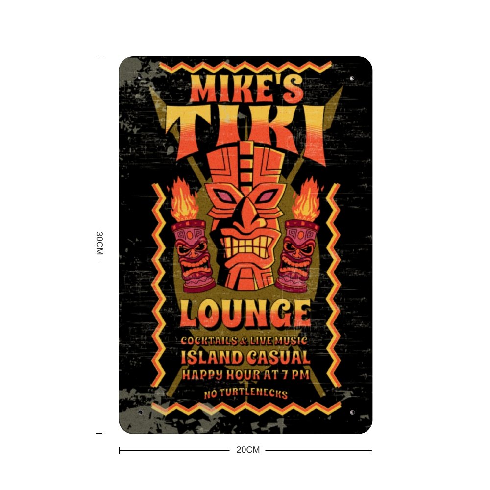 Personalized Tiki Lounge Sign - Cool Metal Signs