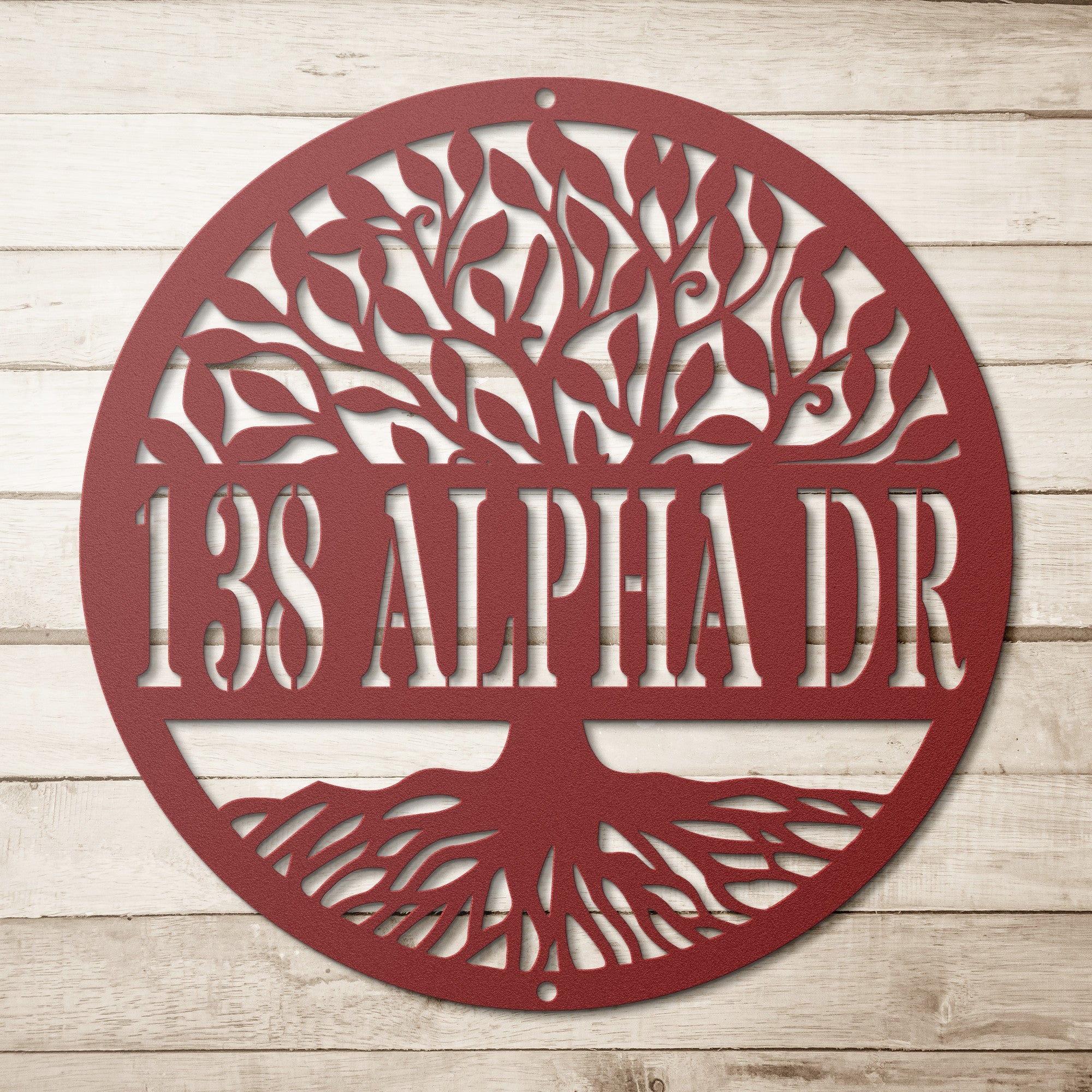 Personalized Tree of Life Address Sign - Cool Metal Signs