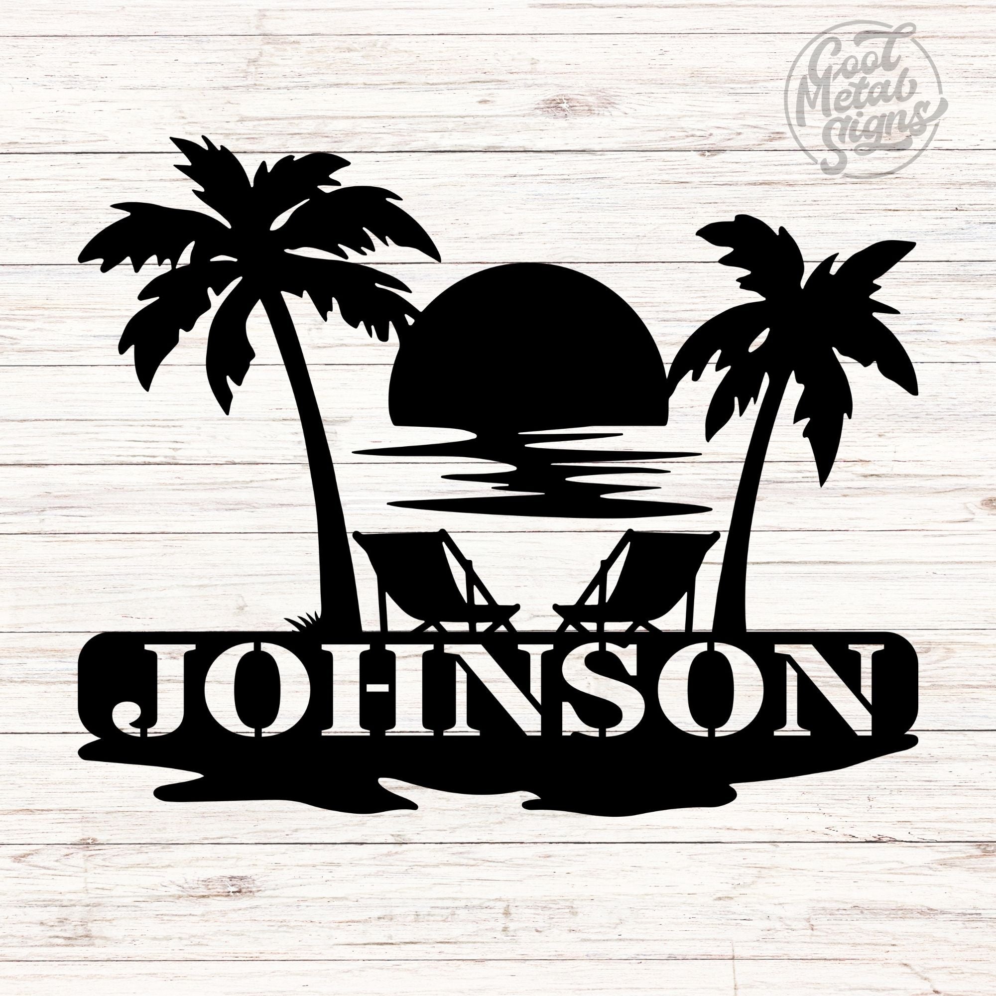 Personalized Tropical Sign - Cool Metal Signs