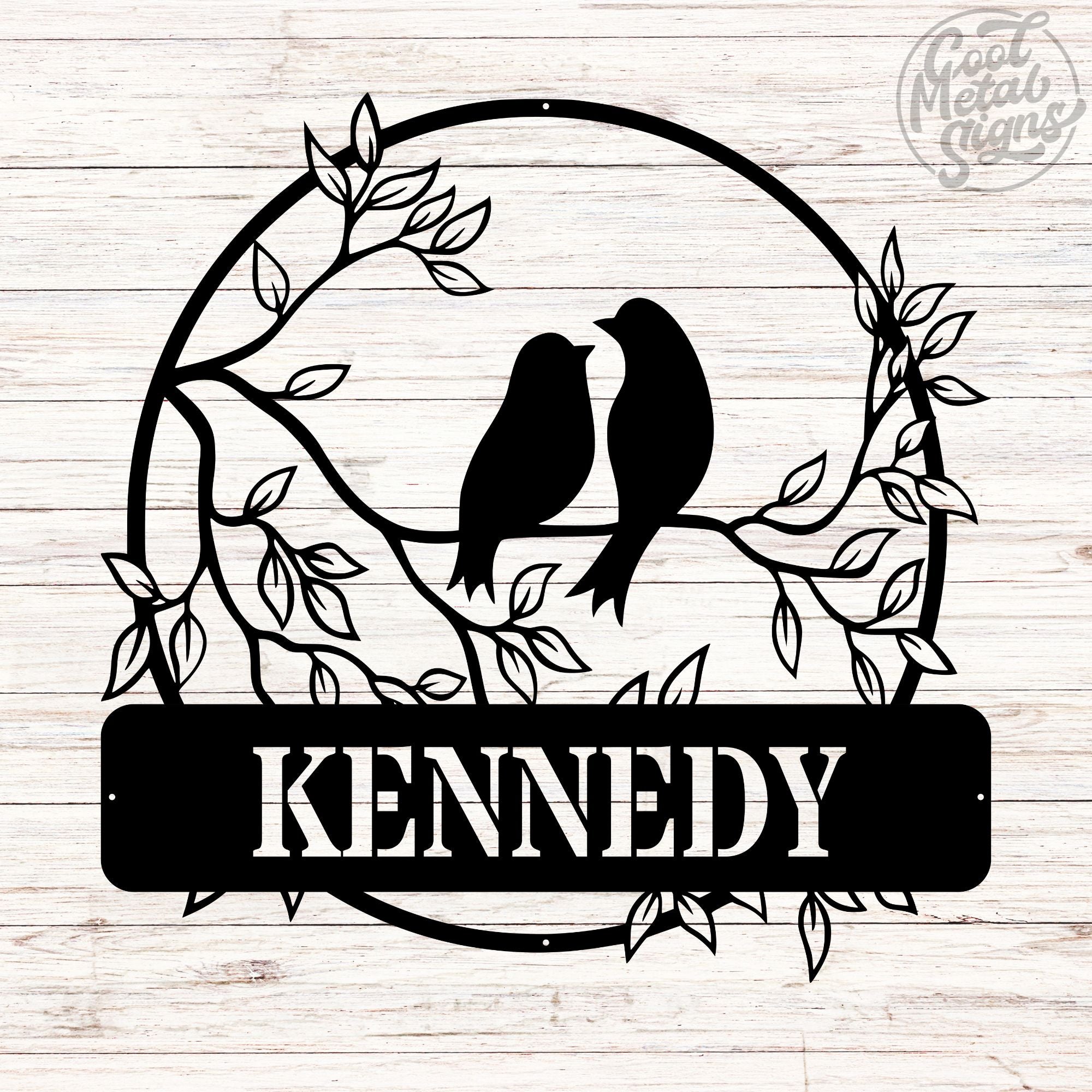 Personalized Two Bird Sign - Cool Metal Signs