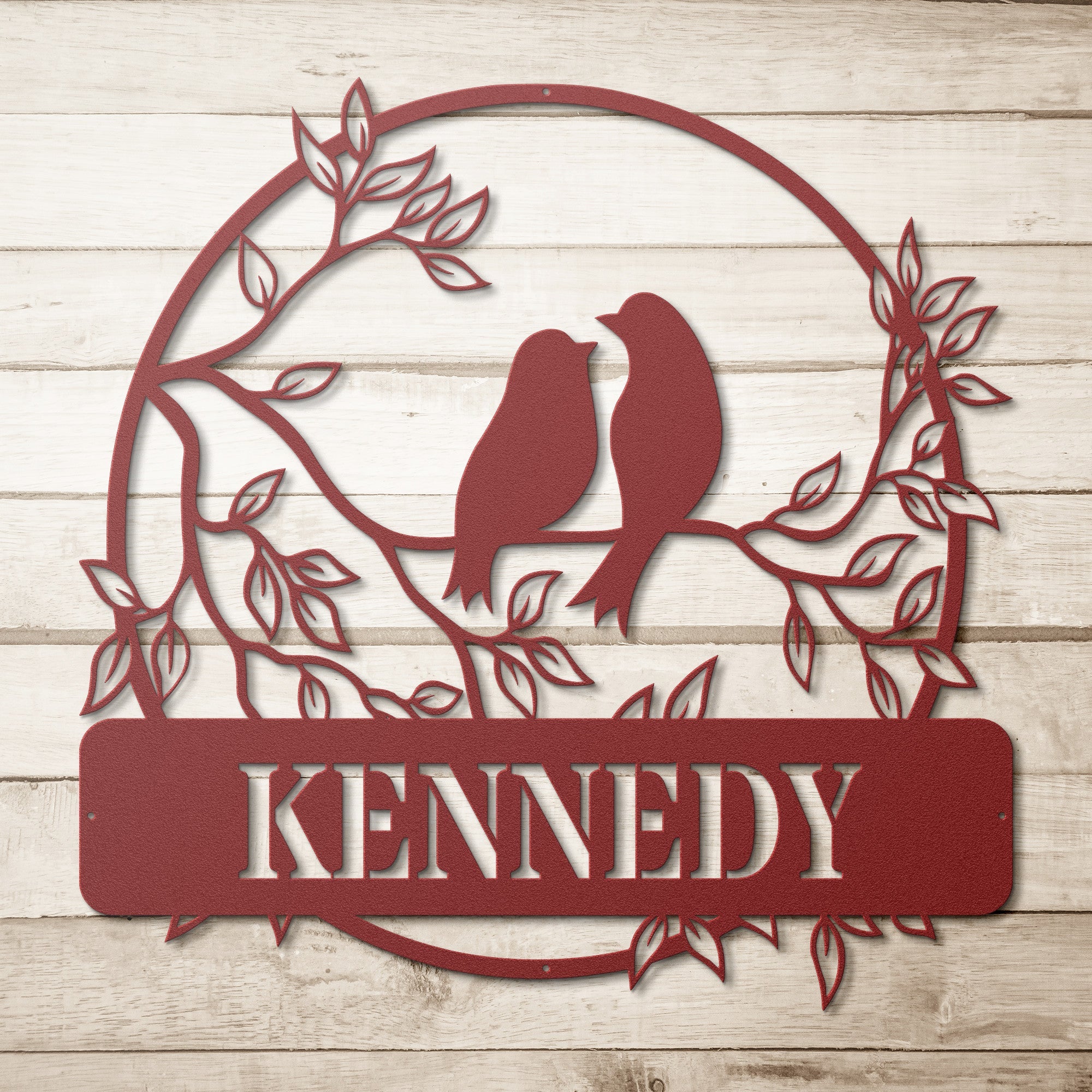 Personalized Two Bird Sign - Cool Metal Signs