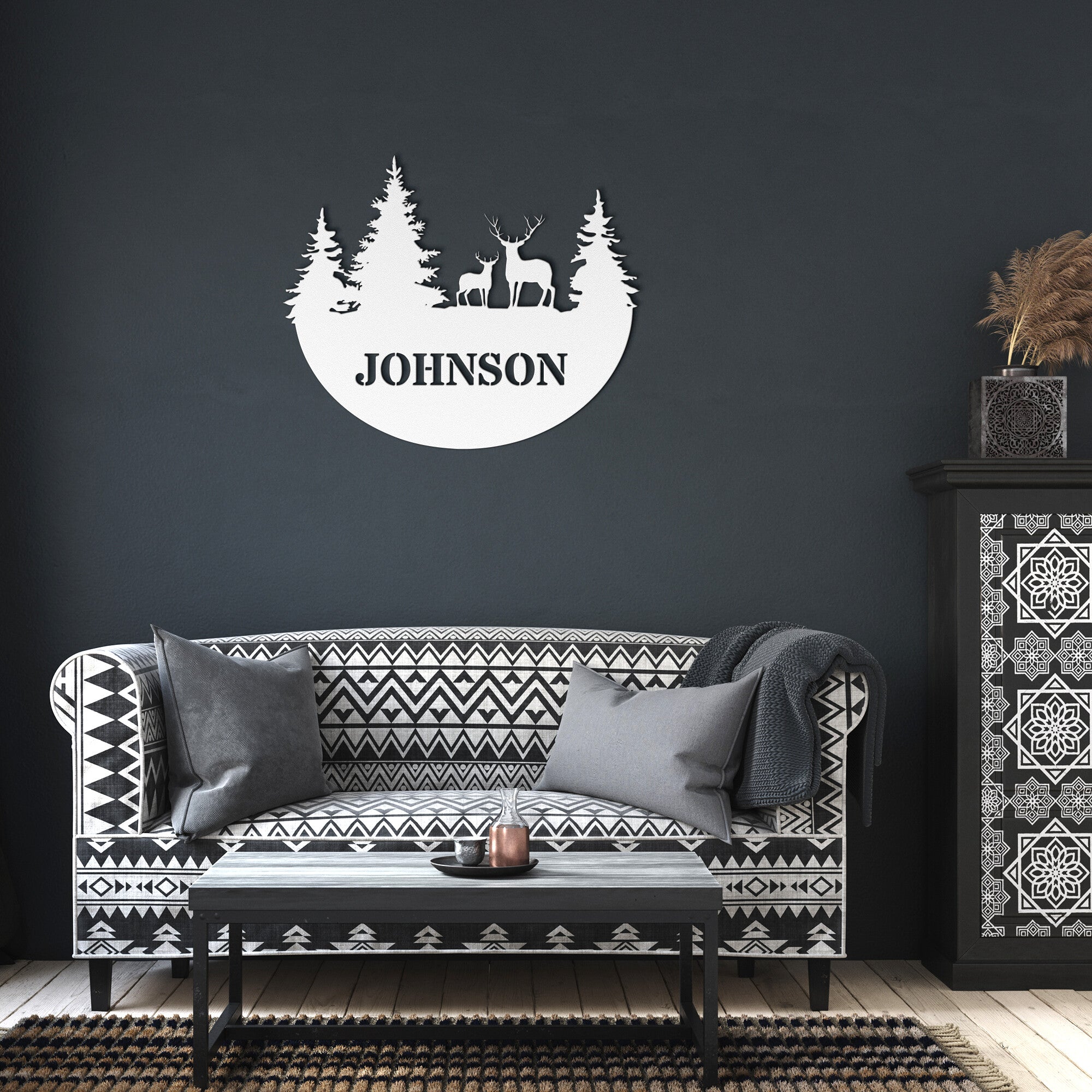 Personalized Two Deer Family Sign - Cool Metal Signs