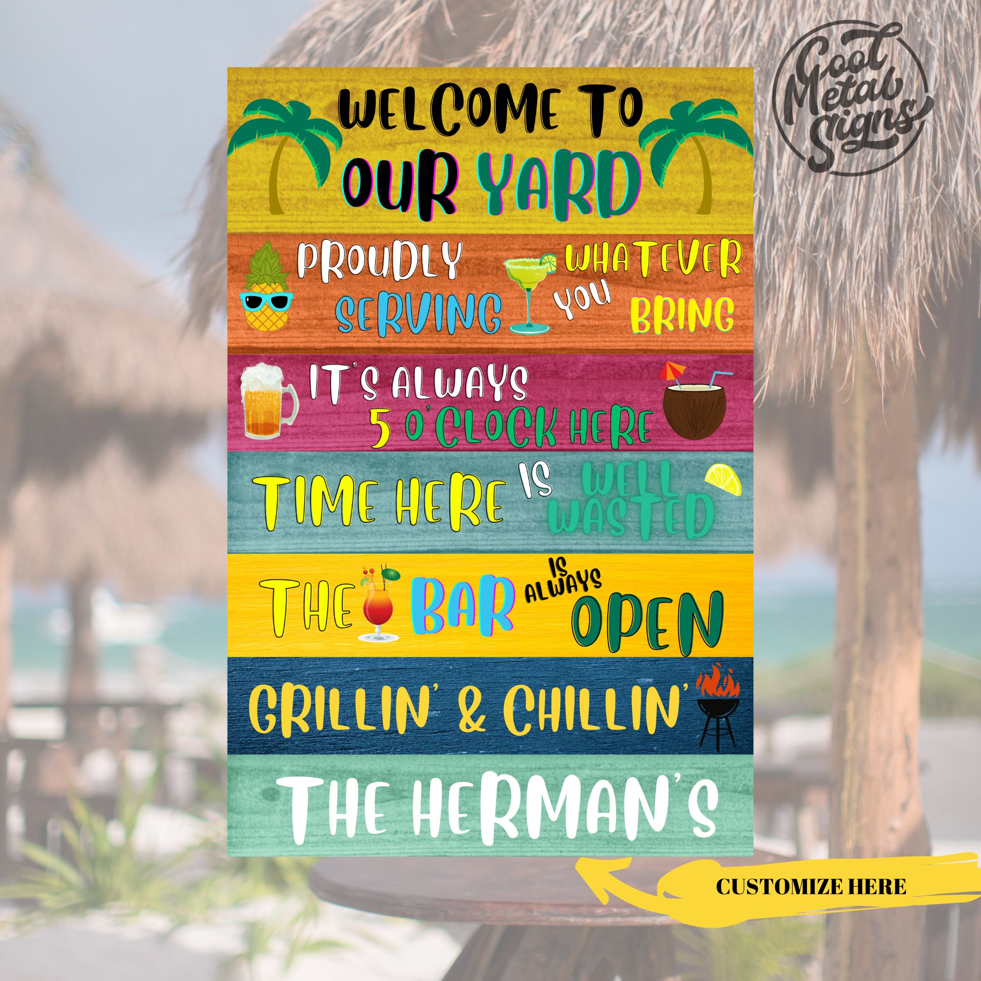 Personalized Yard Metal Sign - Cool Metal Signs