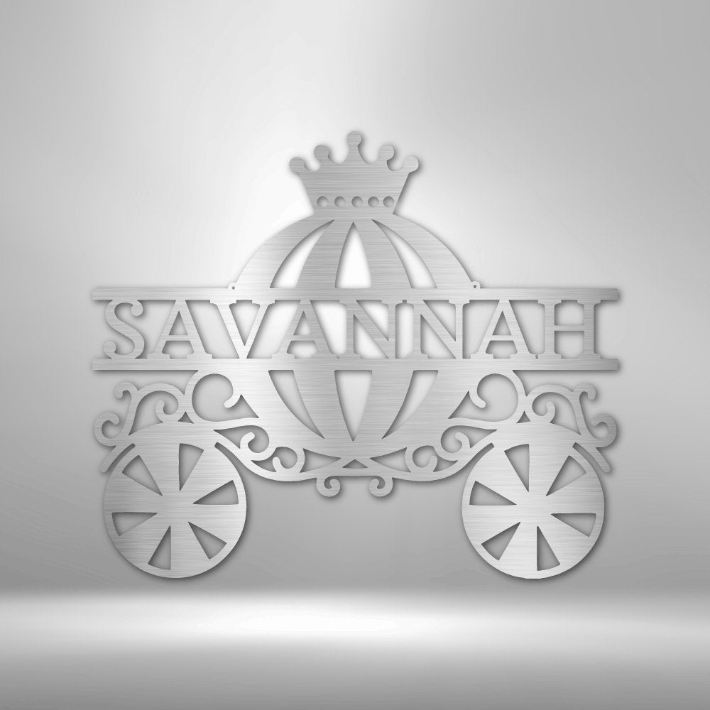 Princess Carriage Monogram - Steel Sign - Cool Metal Signs