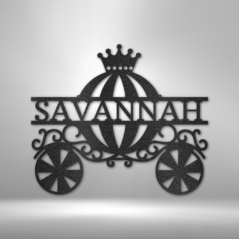 Princess Carriage Monogram - Steel Sign - Cool Metal Signs