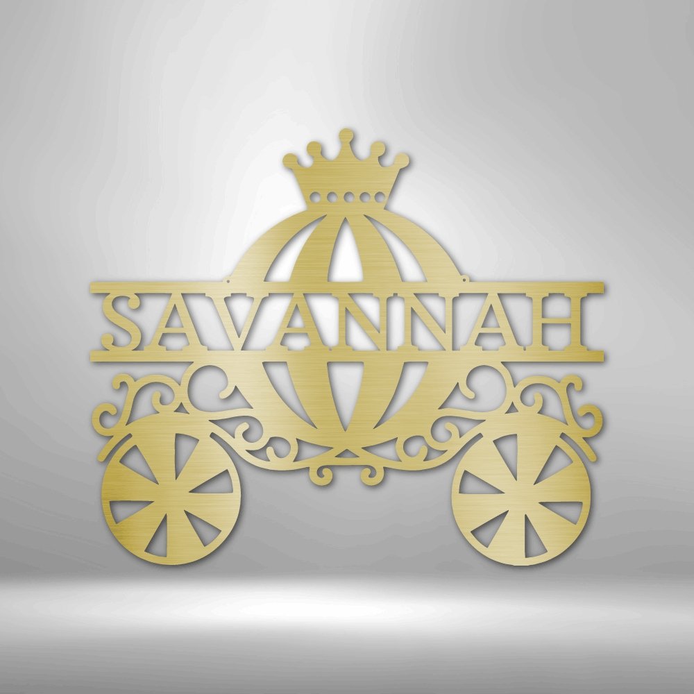 Princess Carriage Monogram - Steel Sign - Cool Metal Signs