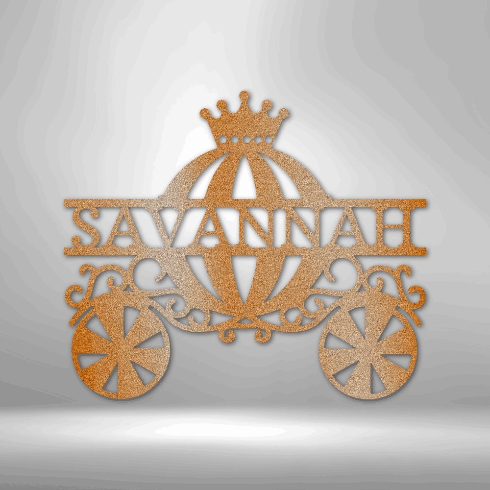Princess Carriage Monogram - Steel Sign - Cool Metal Signs