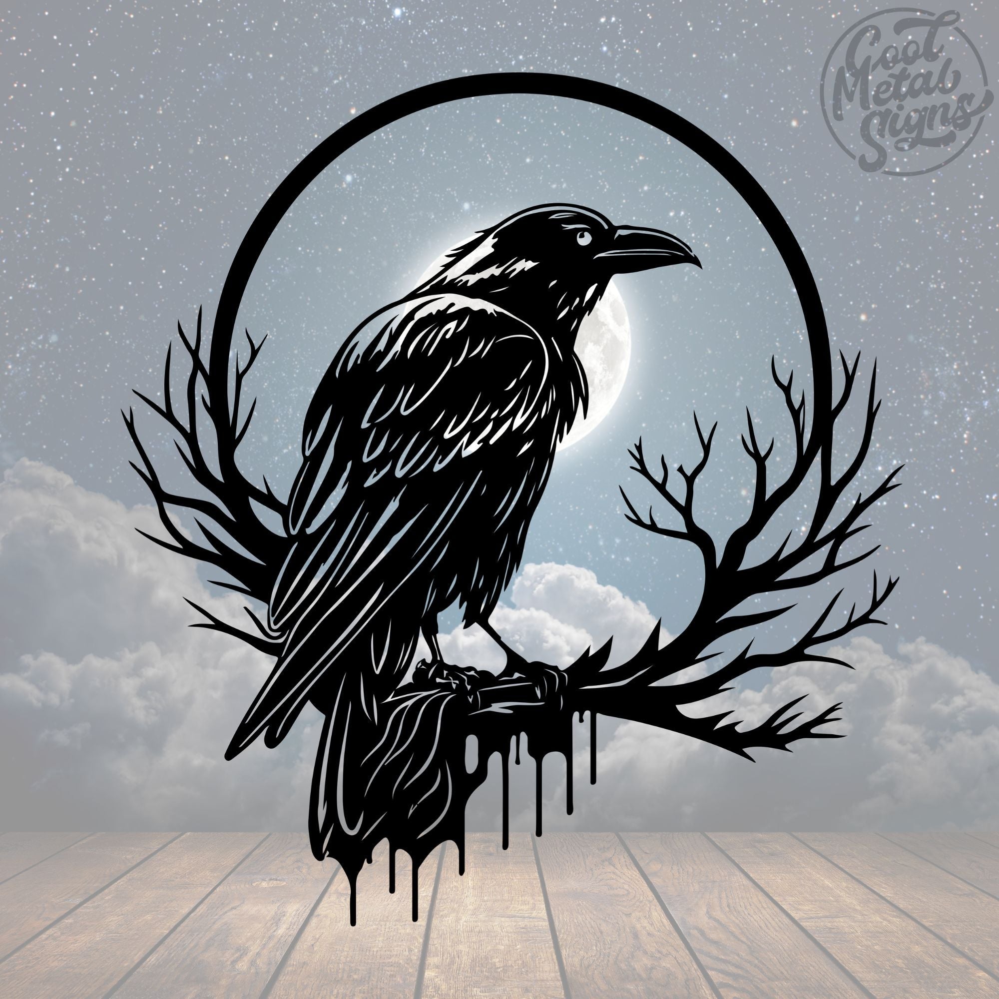 Raven Moon Sign - Cool Metal Signs