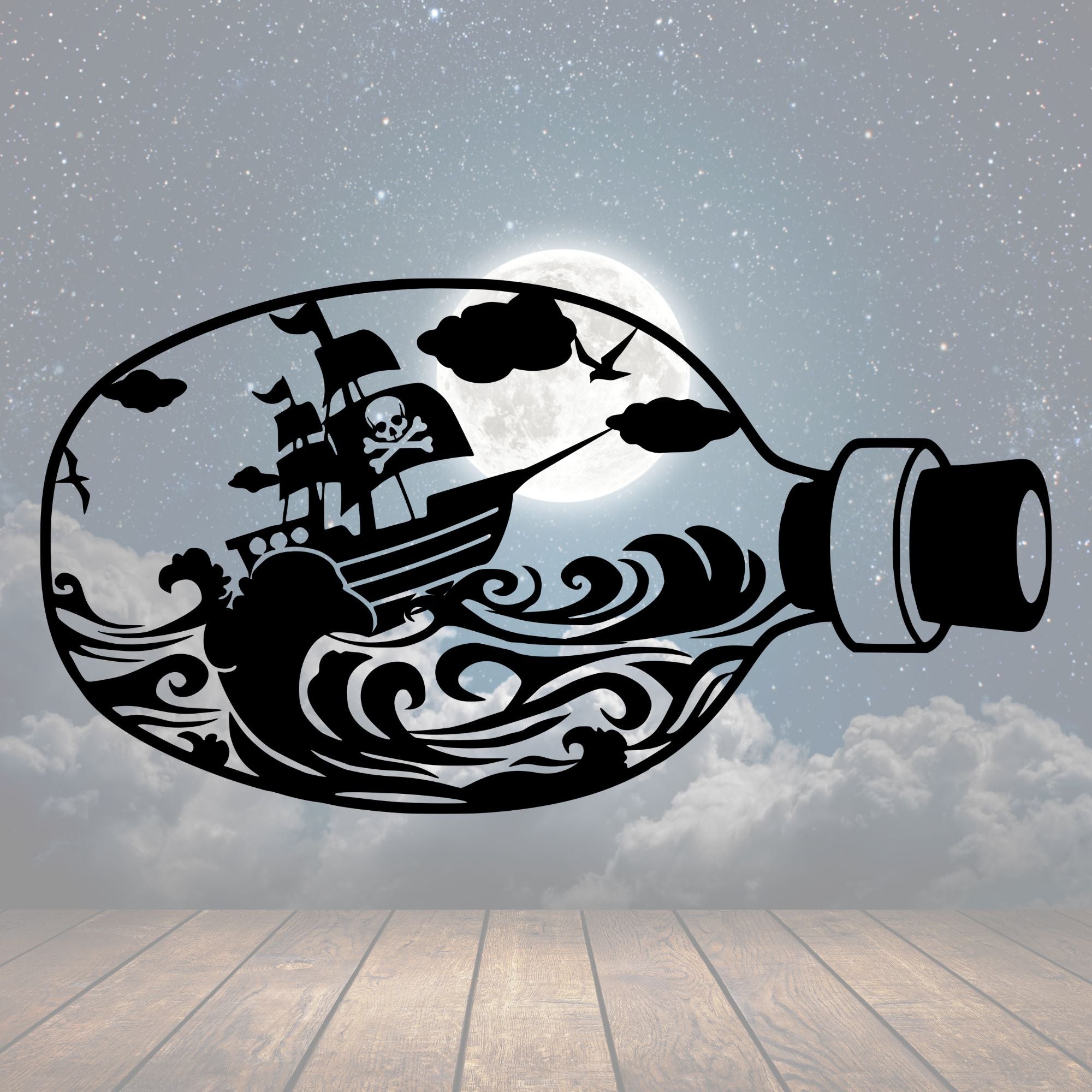 Ship in a Bottle Sign - Cool Metal Signs