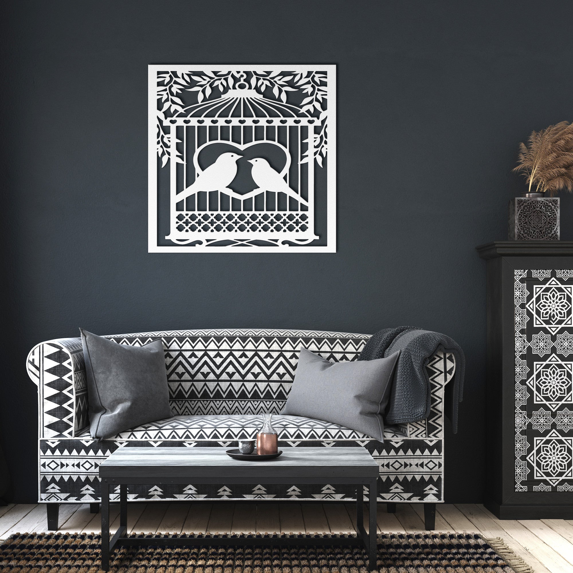 Two Birds in a Cage Sign - Cool Metal Signs