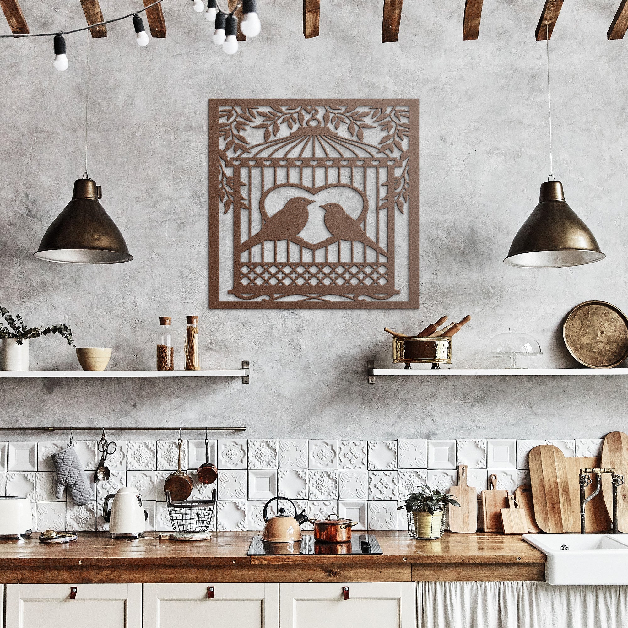 Two Birds in a Cage Sign - Cool Metal Signs