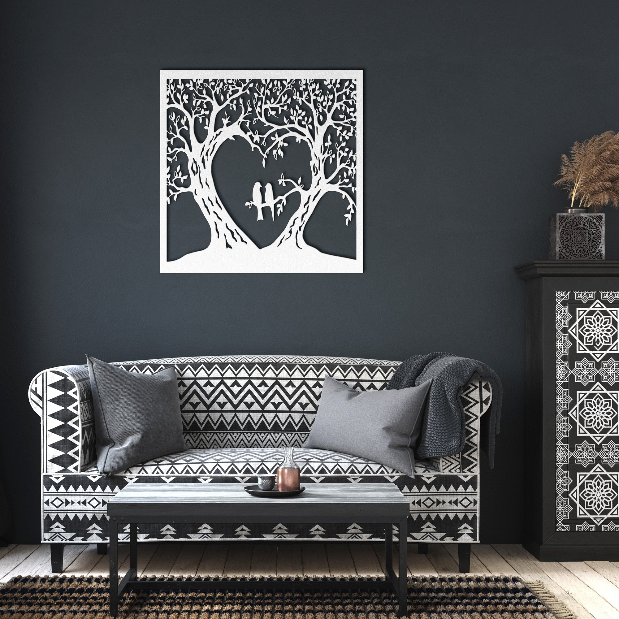 Two Birds in a Tree Metal Sign - Cool Metal Signs