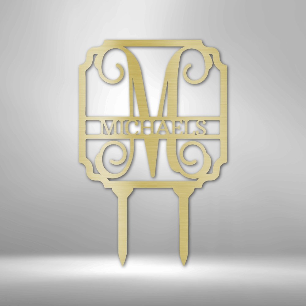 Vine Stake Monogram - Steel Sign - Cool Metal Signs