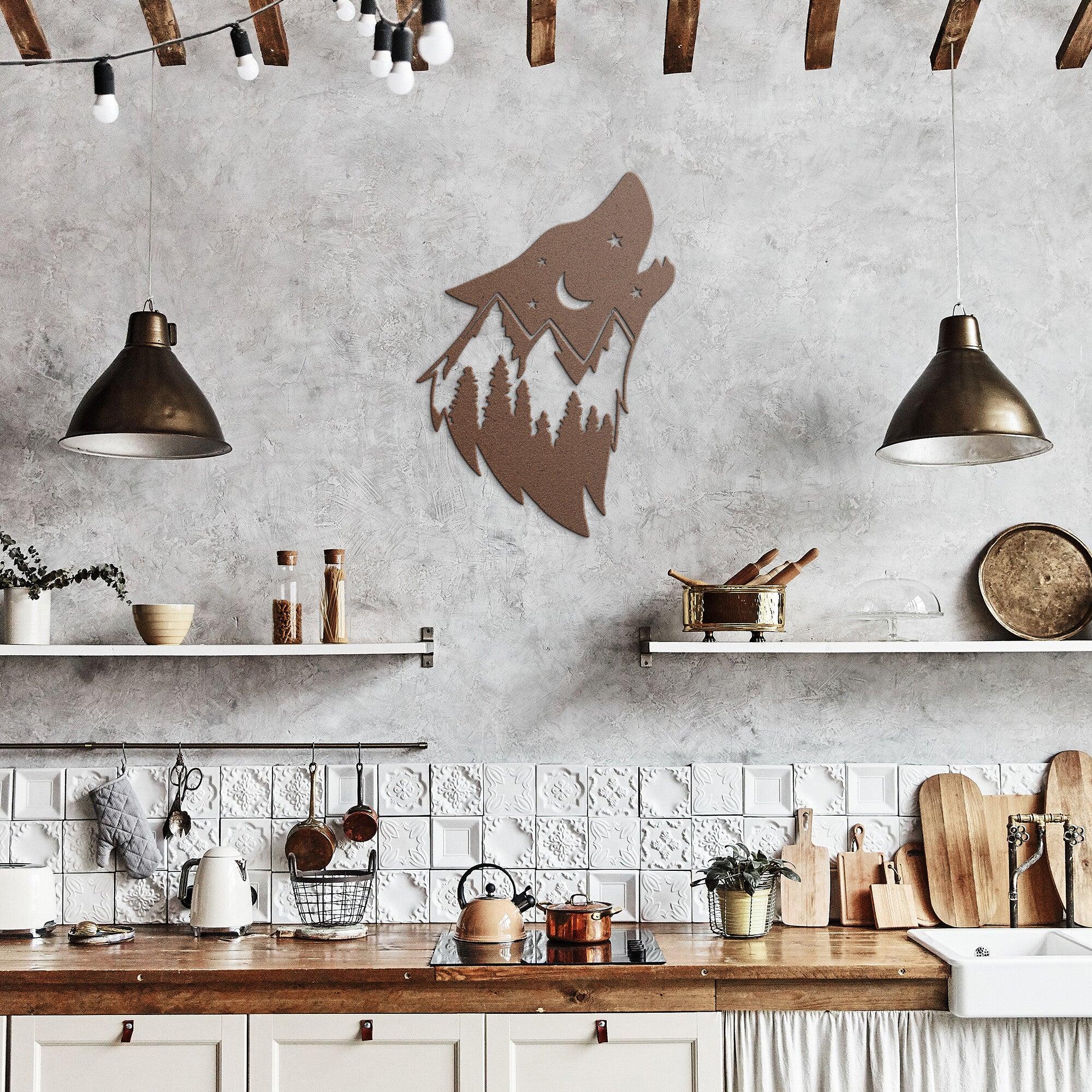 Wolf in Sky Monogram - Made in the USA - Cool Metal Signs