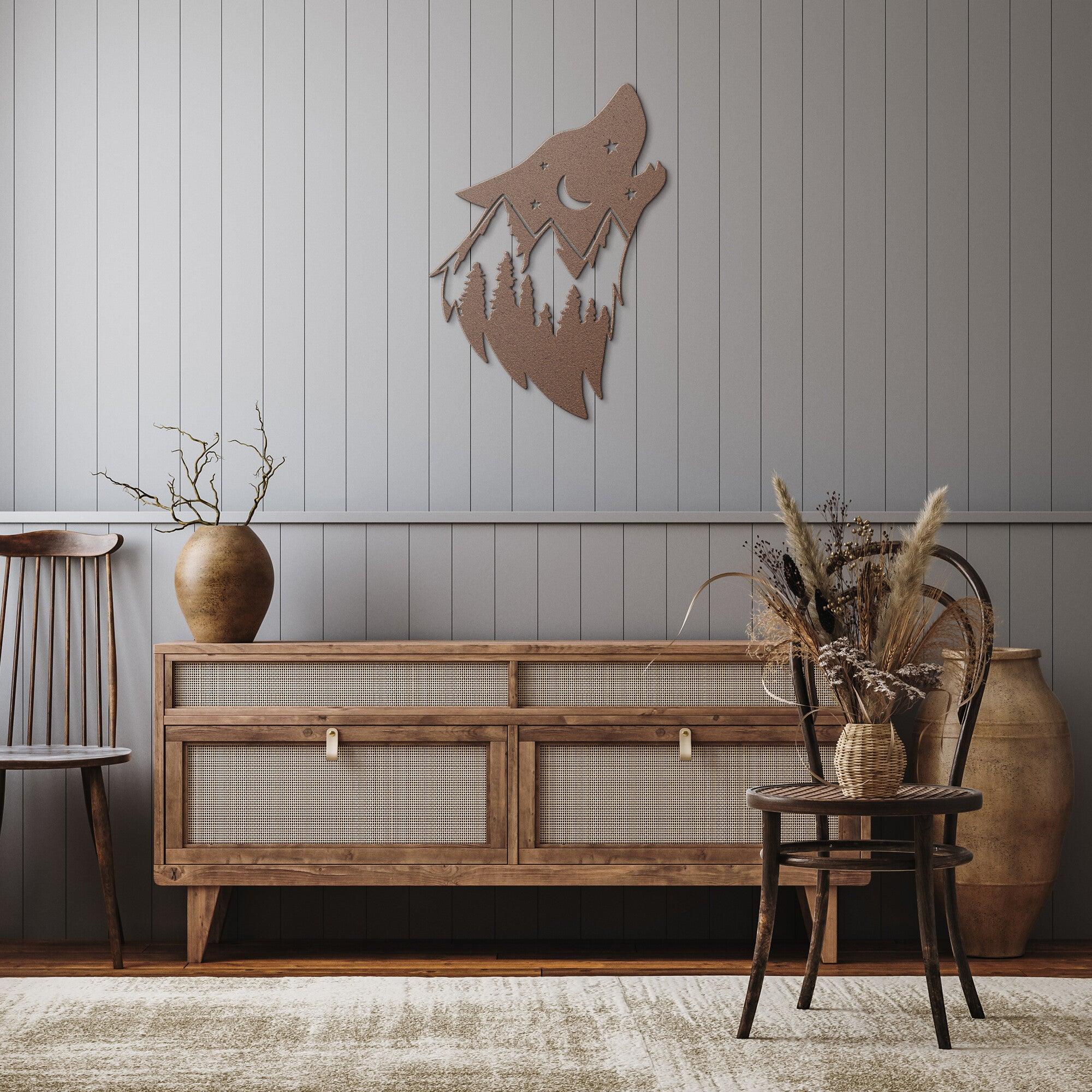 Wolf in Sky Monogram - Made in the USA - Cool Metal Signs