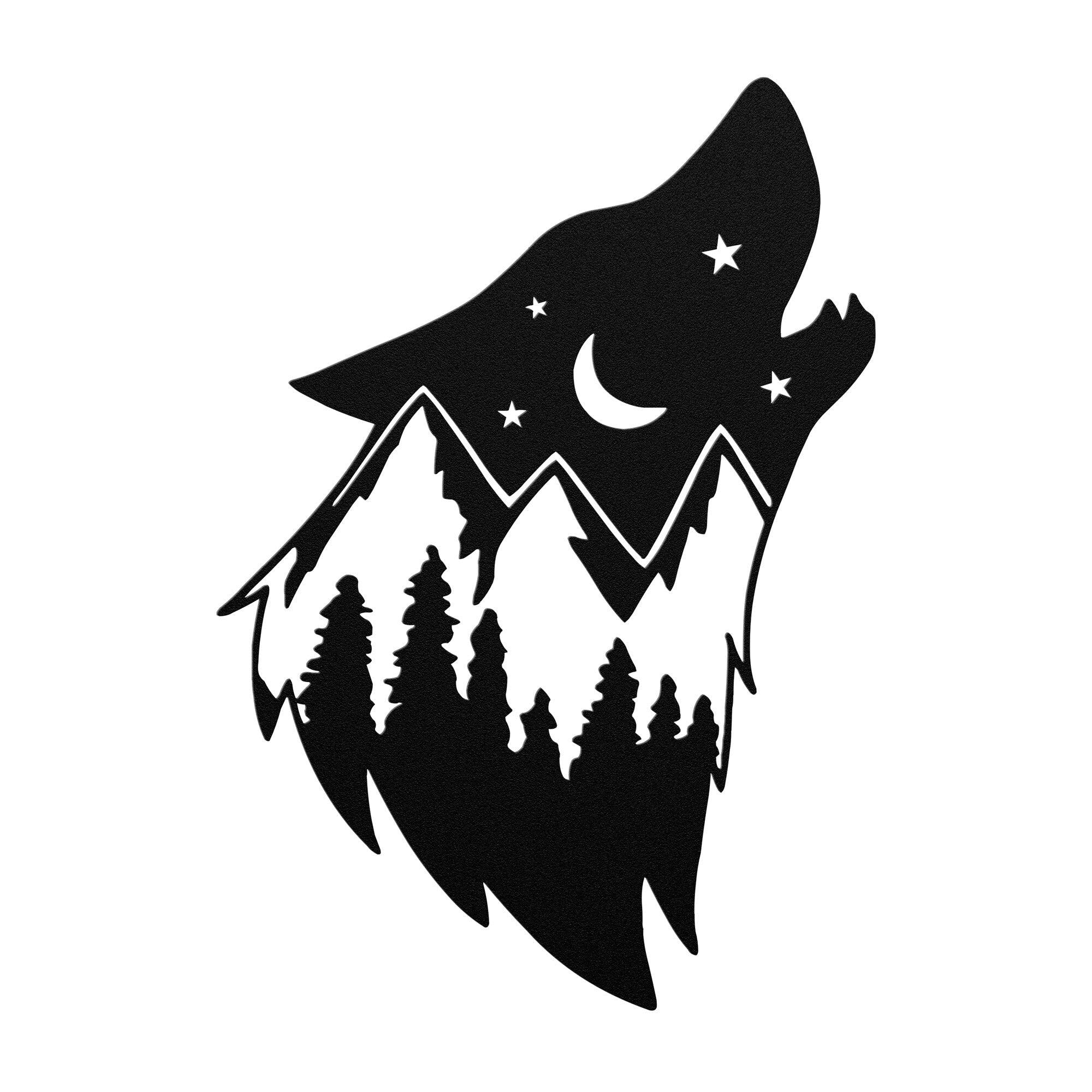 Wolf in Sky Monogram - Made in the USA - Cool Metal Signs