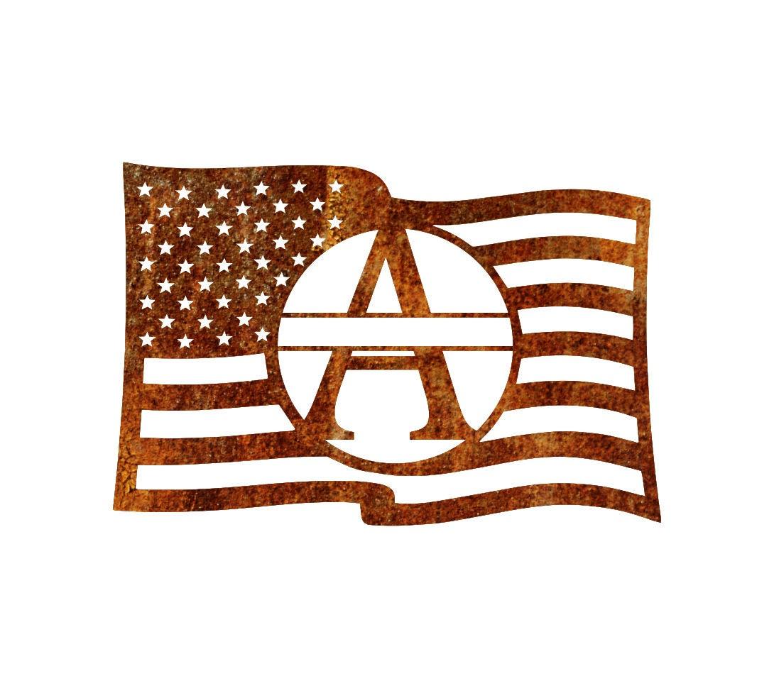 American Flag Monogram - Cool Metal Signs