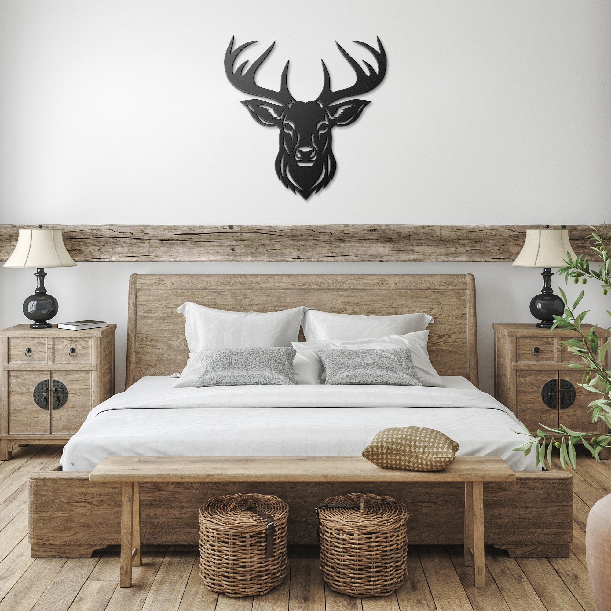 Antlered Deer Portrait Sign - Cool Metal Signs